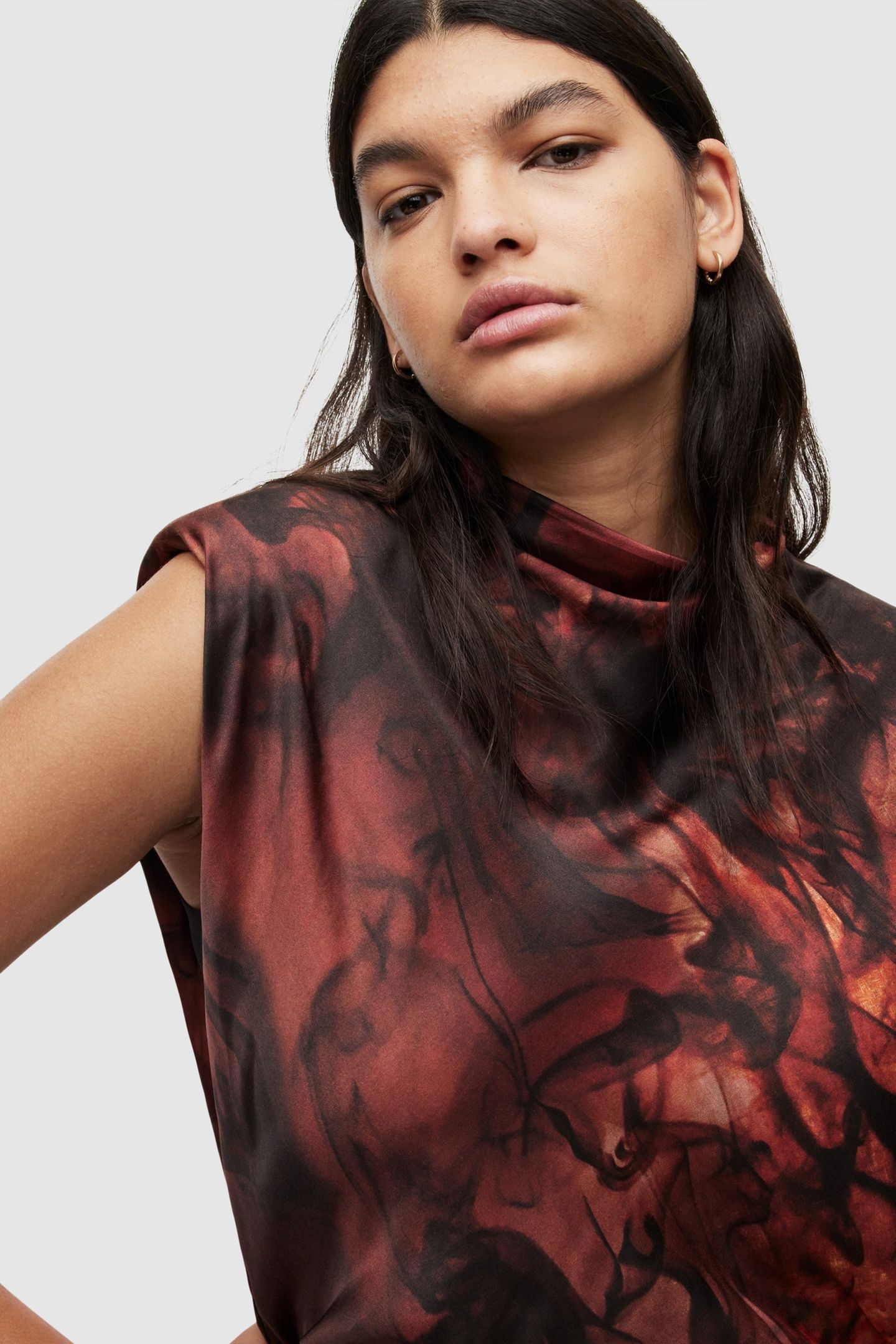 ISA CLAUDIA DRESS DEEP RUST RED 5