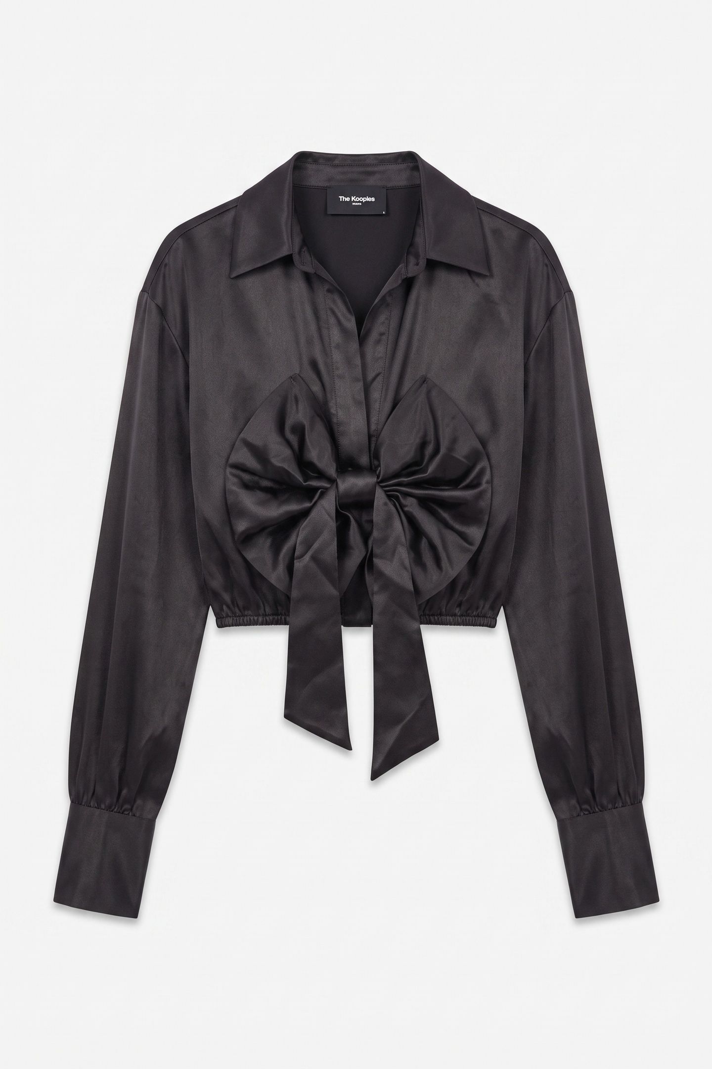 LONG-SLEEVED SHORT TOP WITH TIE BLACK 3