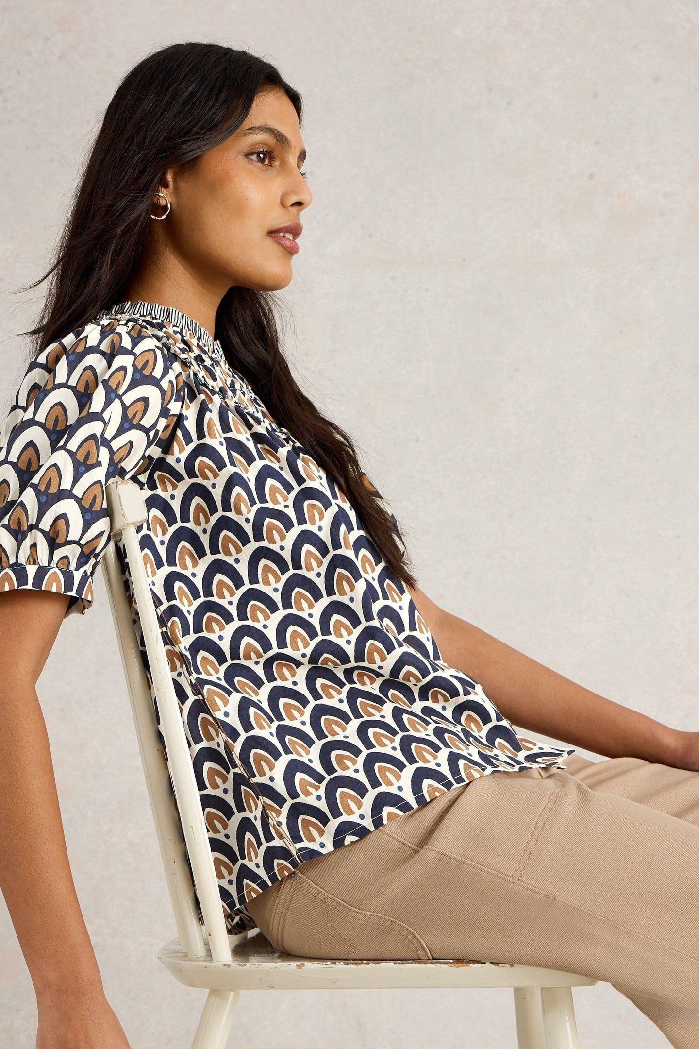 ARIEL MIX PRINT TOP NAVY PRINT 7
