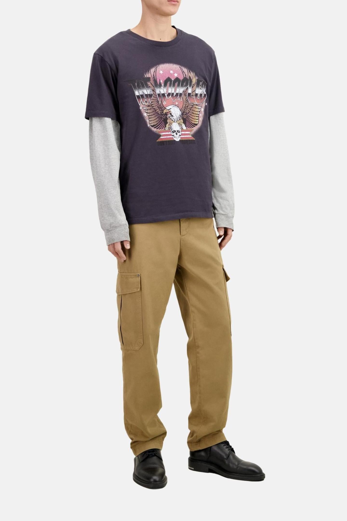 T-SHIRT WITH VINTAGE PRINT ON THE FRONT CARBONE 1