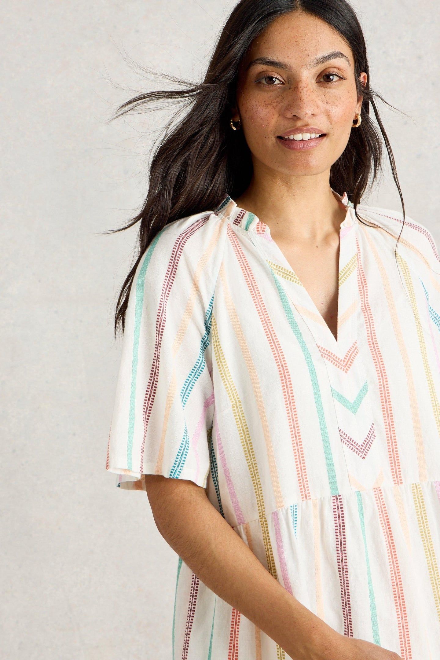 SOPHIA STRIPE DRESS NATURAL MULTI 3