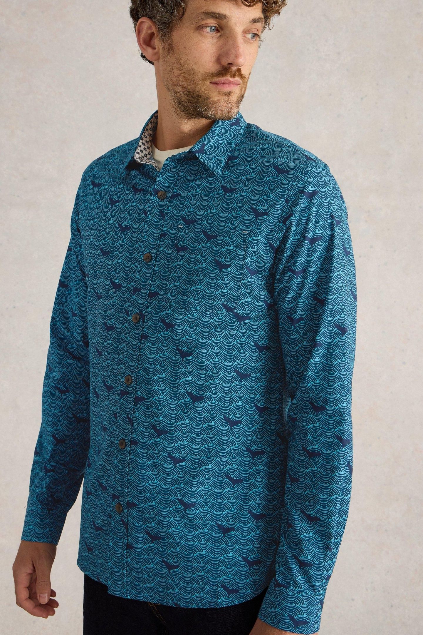 WAVES PRINTED SHIRT BLUE PRINT 2