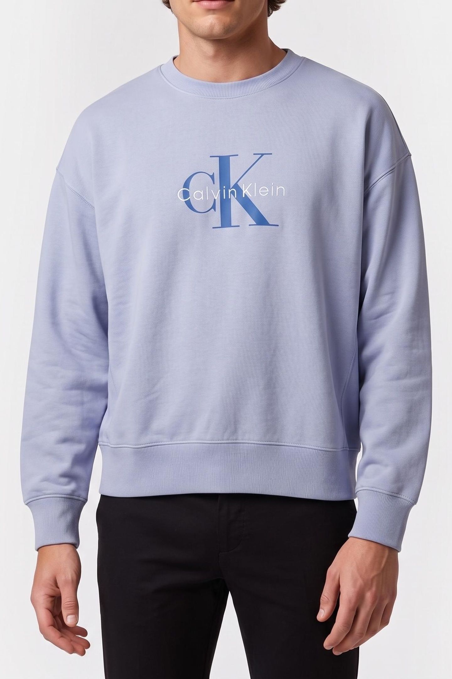 LONG SLEEVE PREMIUM TERRY MONOGRAM CASUAL BLUE 1