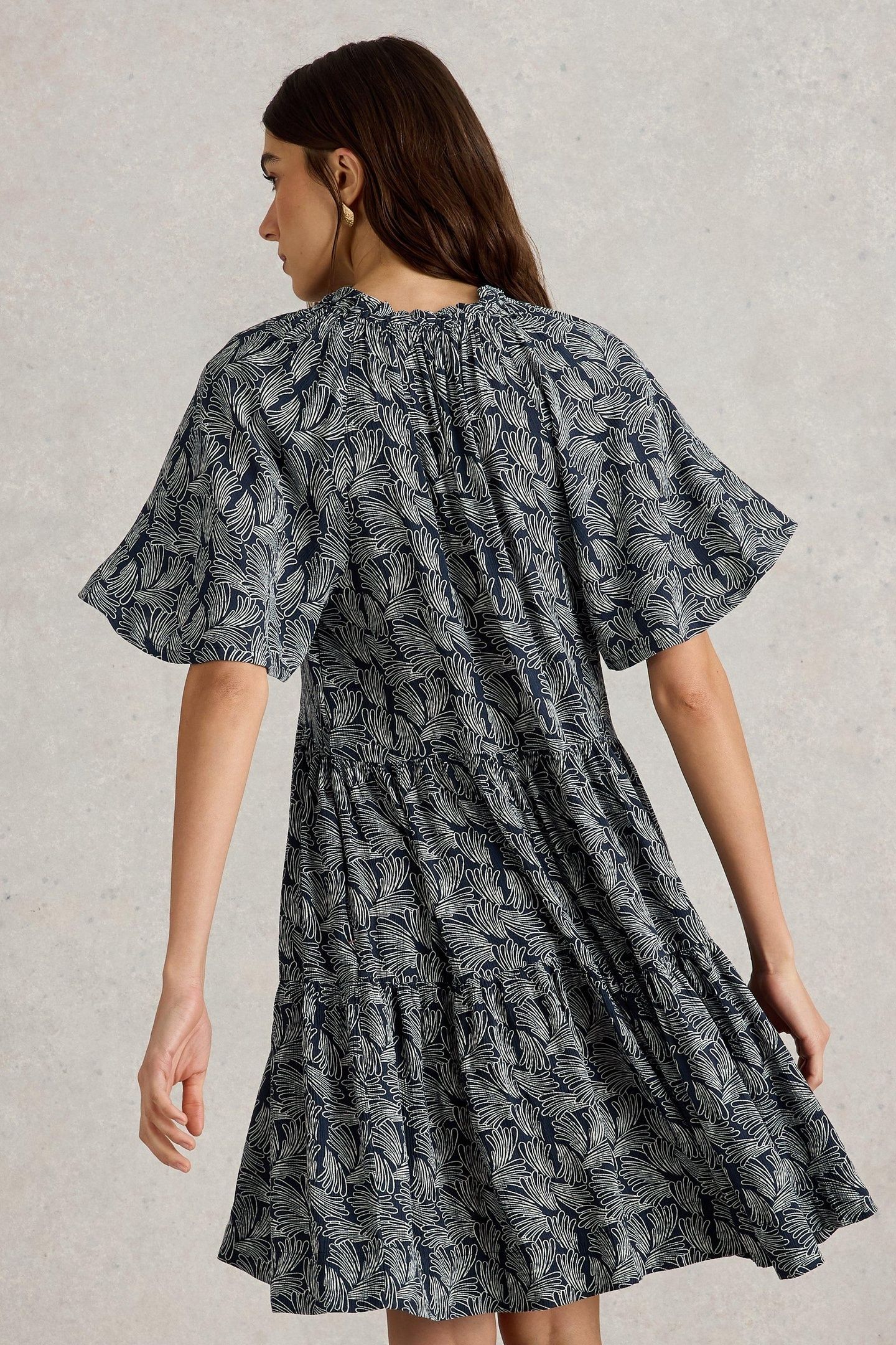 SOPHIA CRINKLE DRESS NAVY PRINT 4