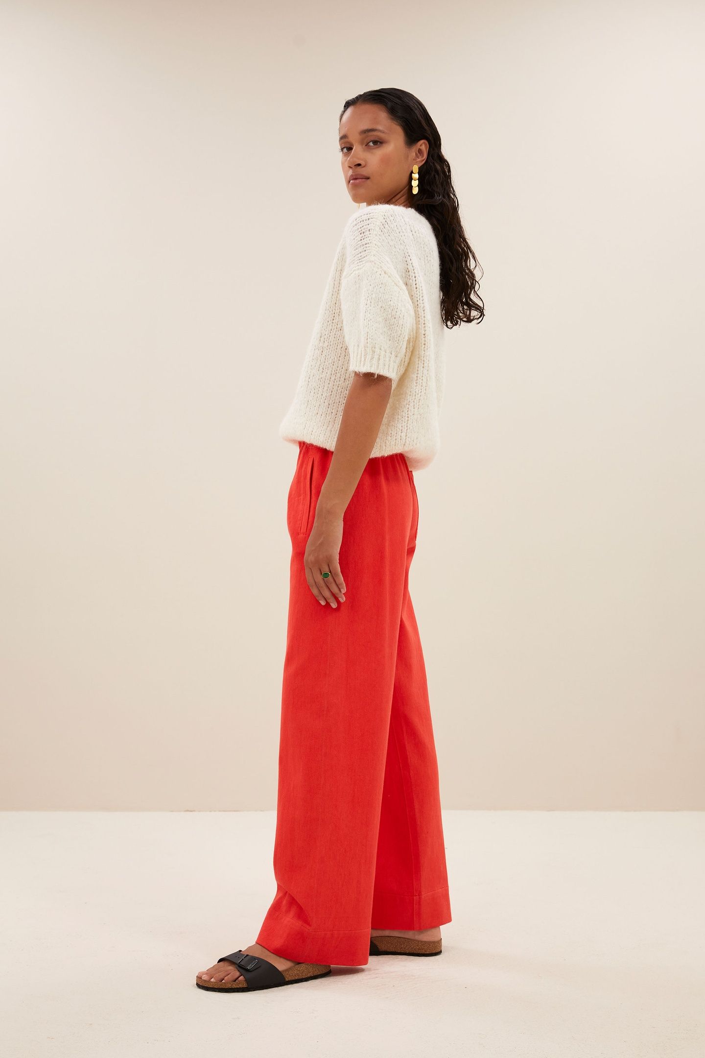 MEES TWILL PANTS POPPY RED 5