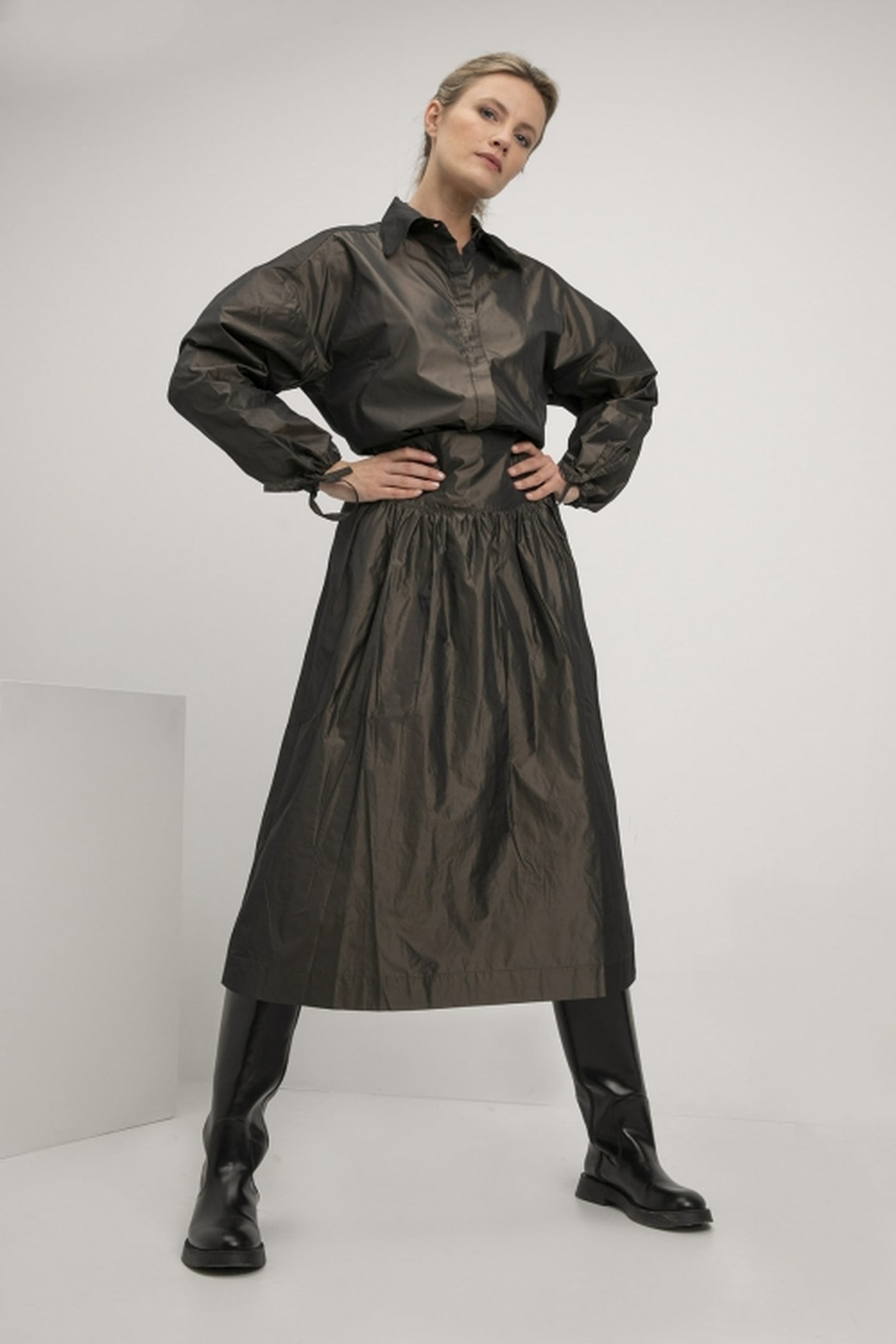 SIENNA SKIRT DARK BROWN MELANGE 1