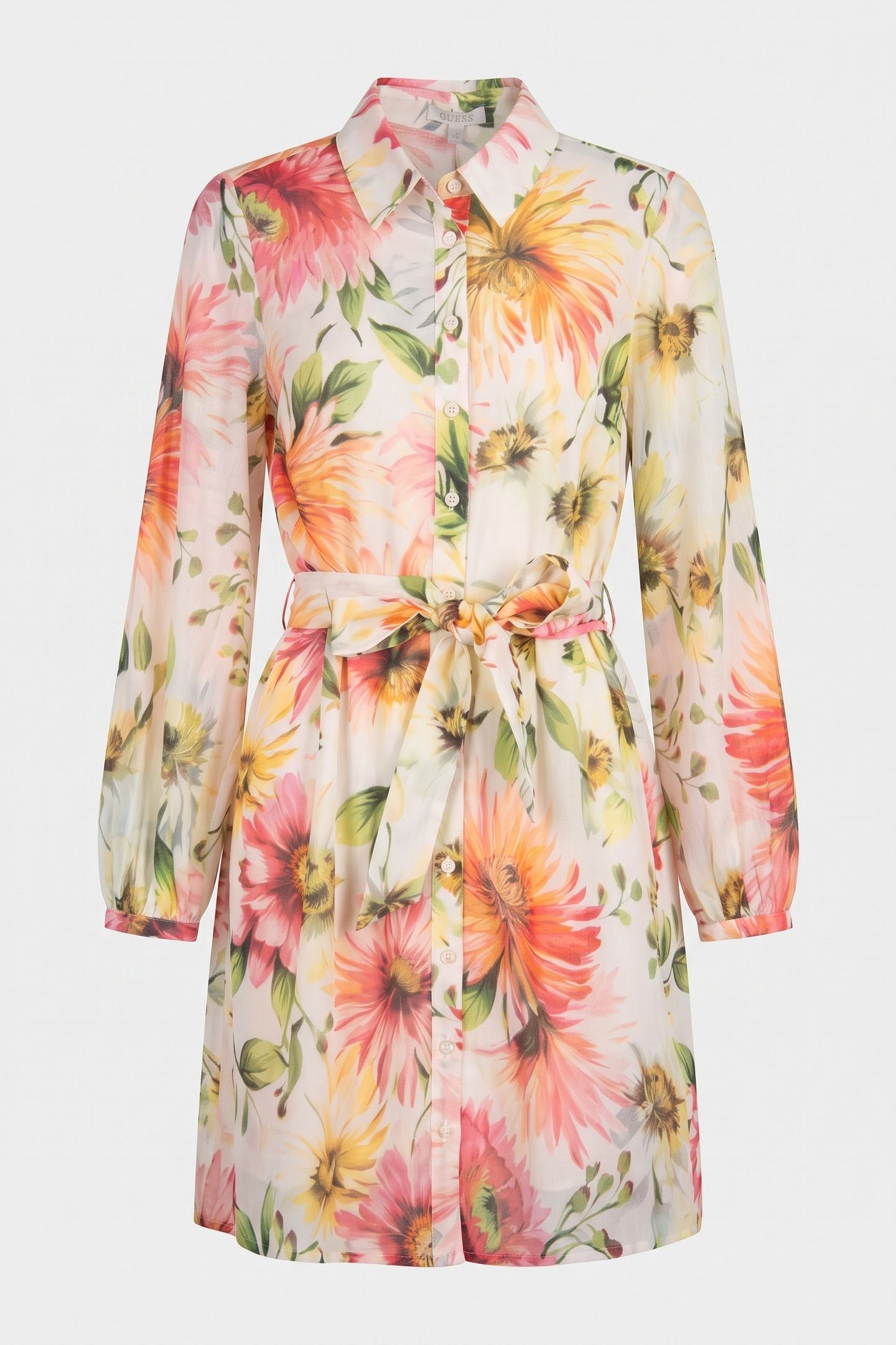 GUESS ECO LS FAITH DRESS PAINTED DAISIES PRIN 5