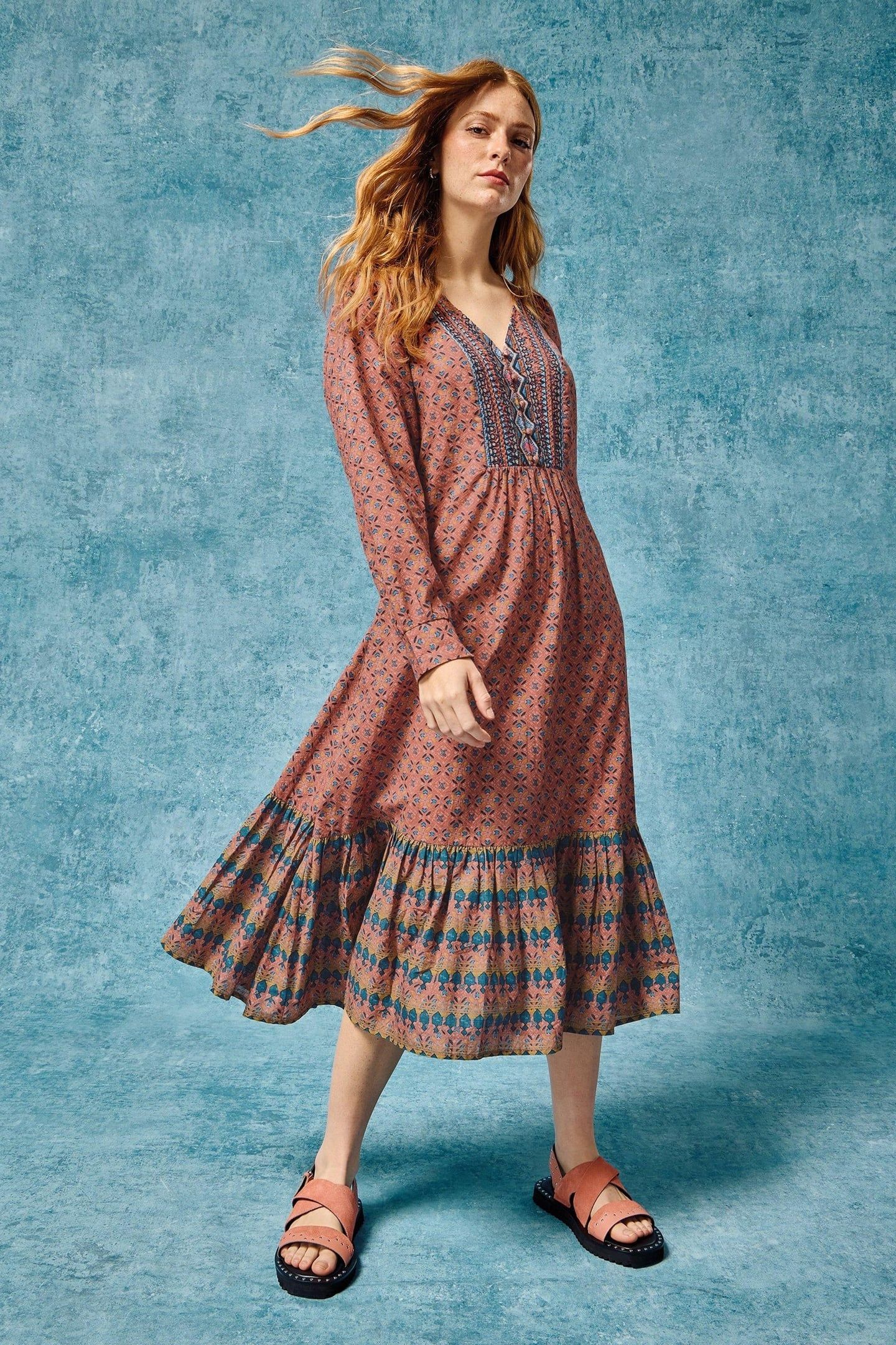 ABIGAIL EMBROIDERED DRESS PINK MULTI 8