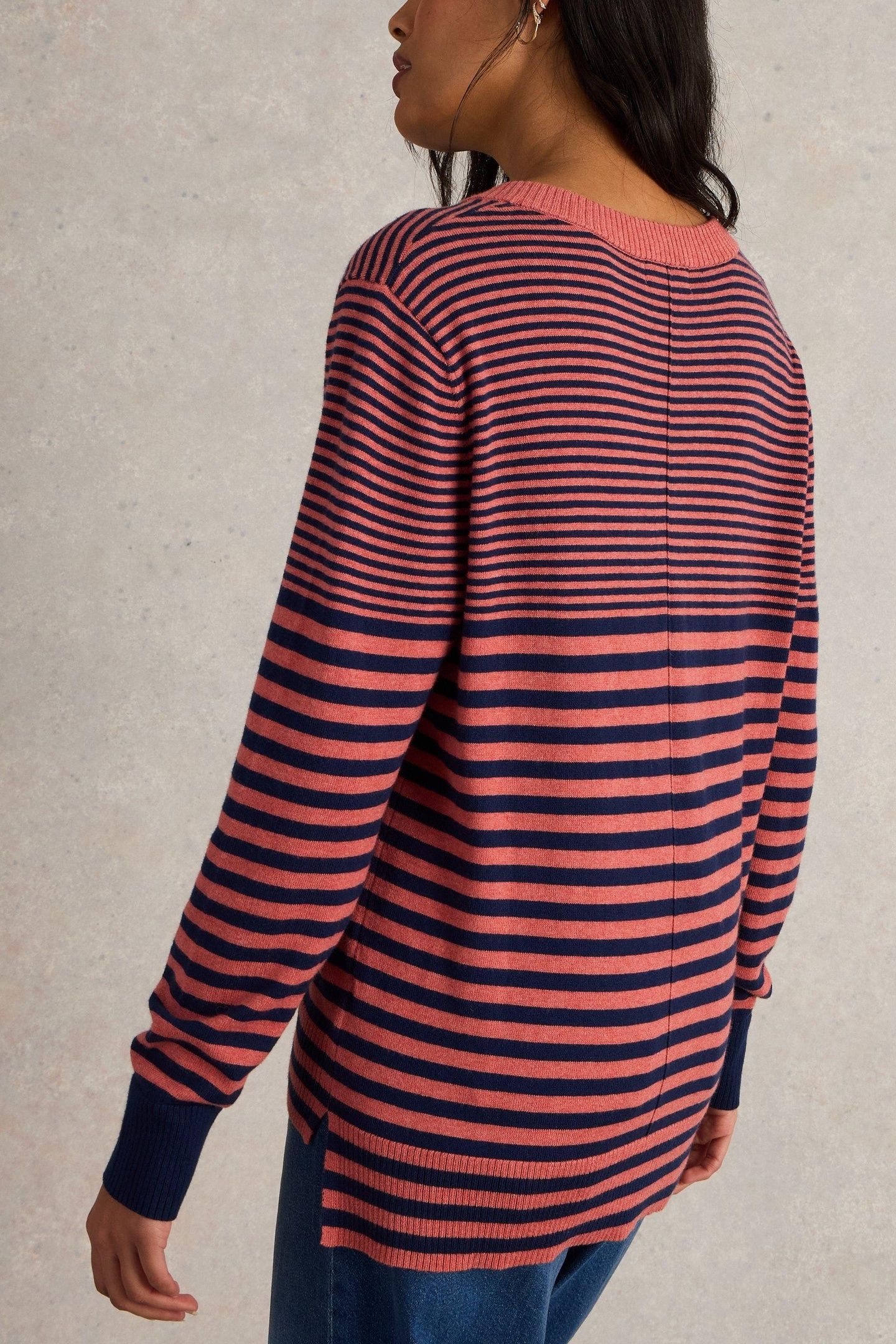 MAGGIE V NECK JUMPER PINK MULTI 2