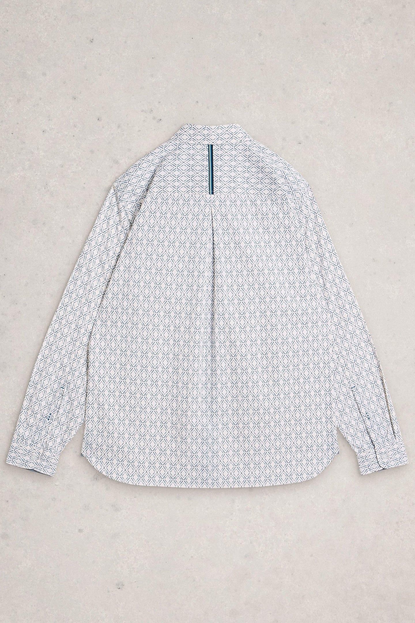 DIAMOND SQUIGGLE PRINTED SHIRT WHITE PRINT 2