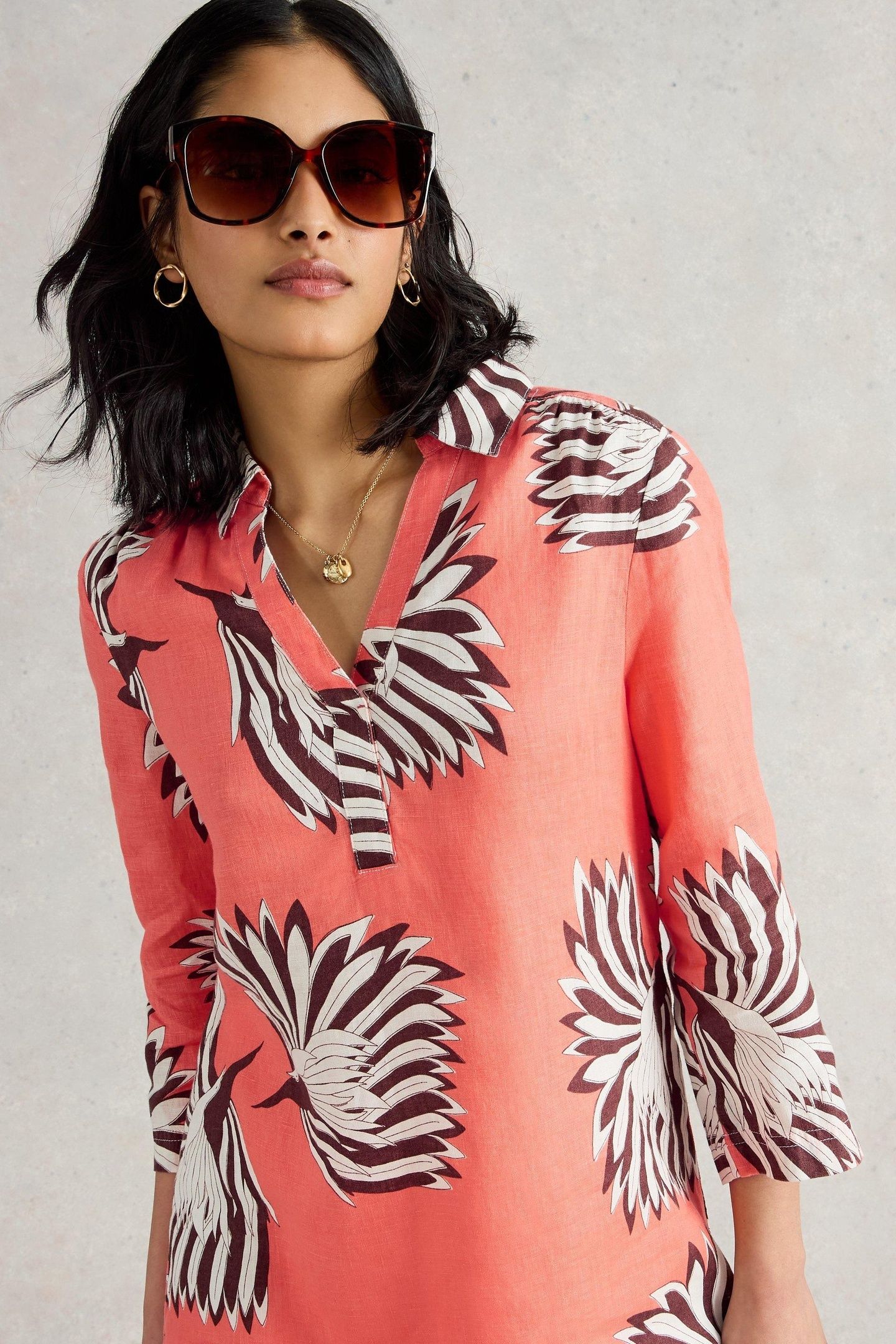 BLAKE LINEN TUNIC PINK PRINT 7