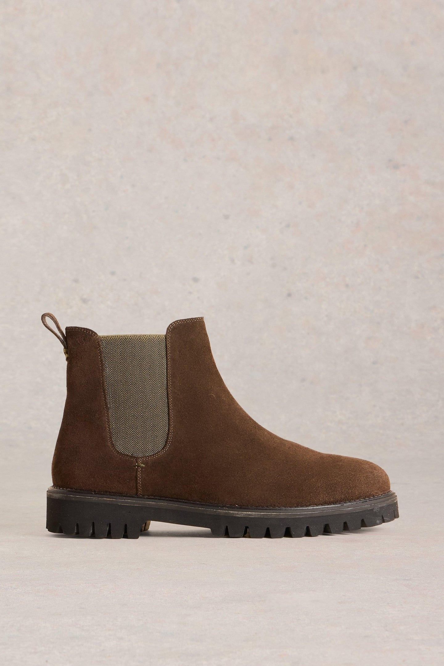 CHUNKY SUEDE CHELSEA BOOT DARK BROWN 1
