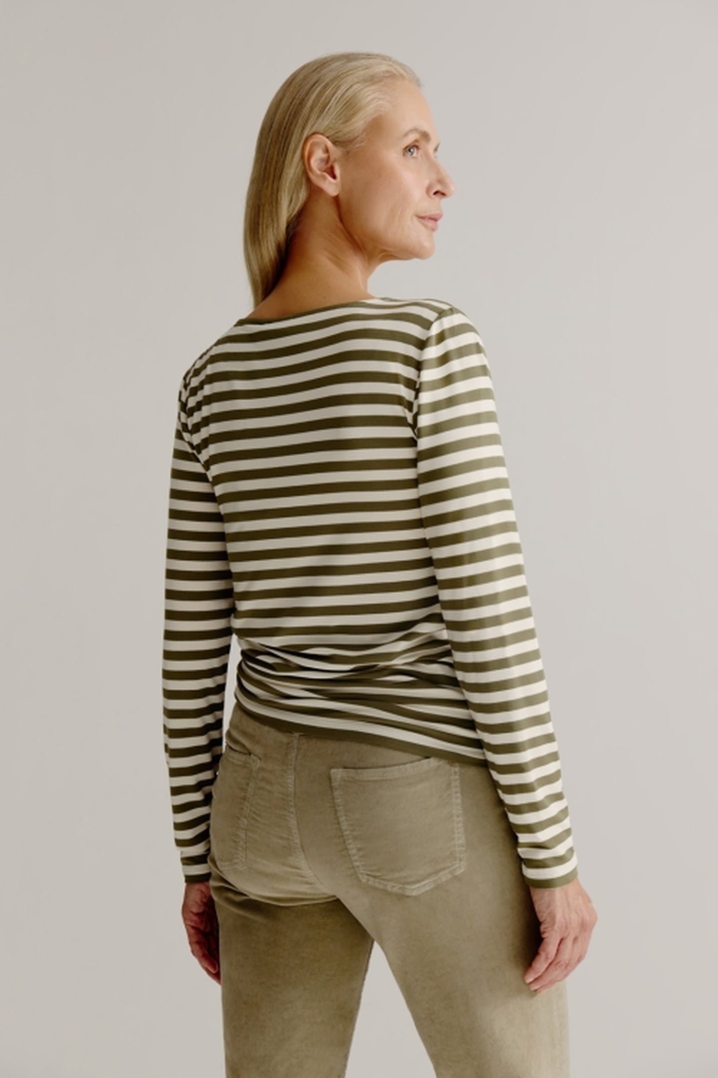 ALINE T-SHIRT STRIPE MOSS GREEN 3