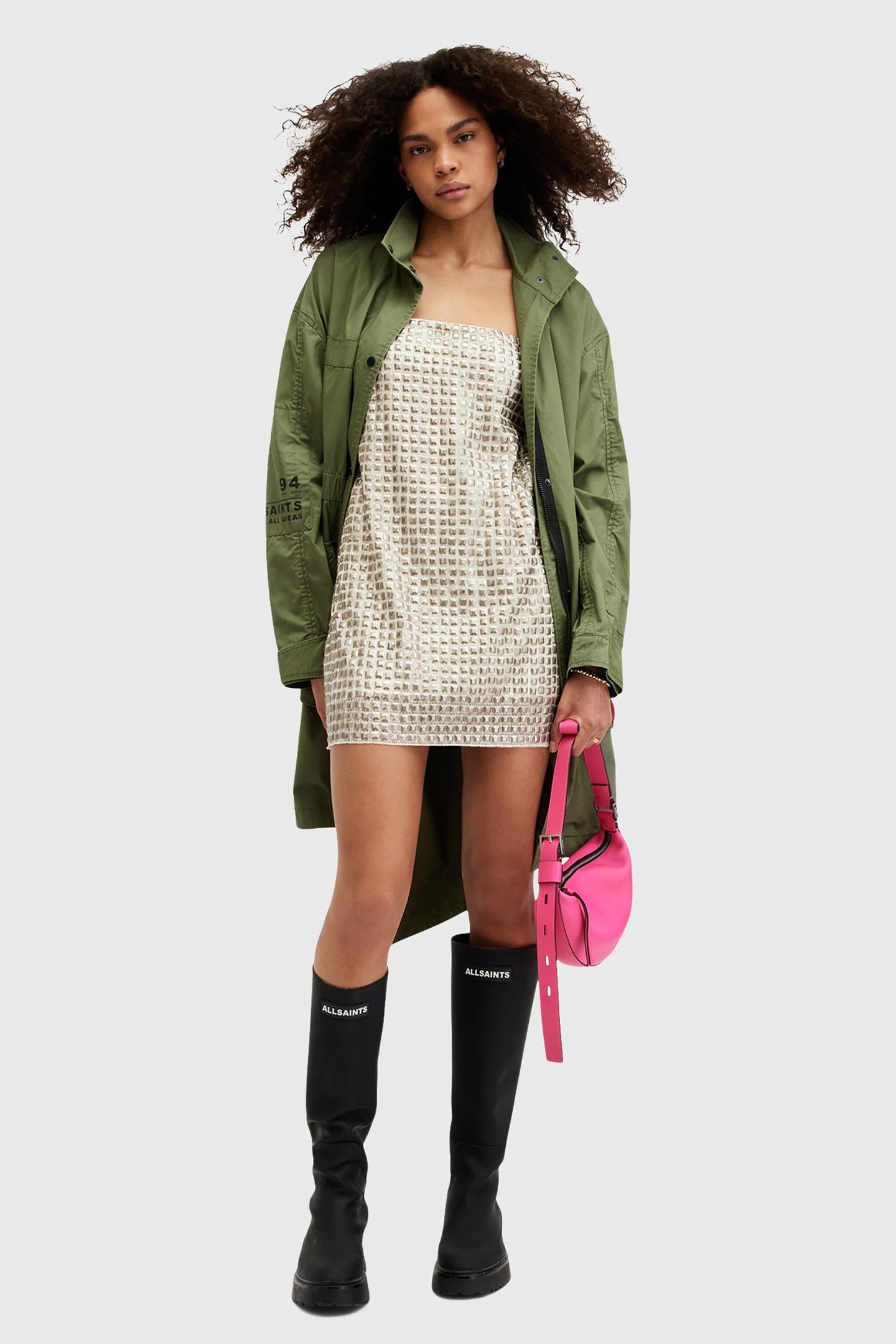 OPELINE EMB DRESS WHITE/GOLD 2