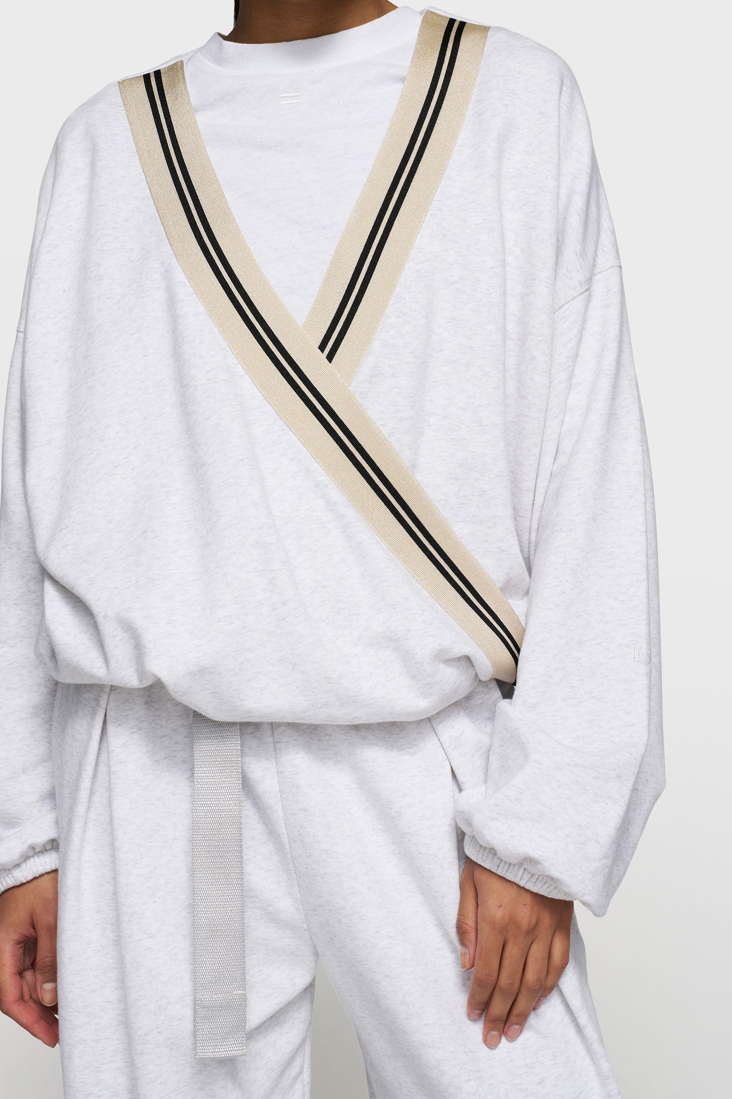 DANCE SWEATER TAPE WHITE GREY MELEE 6