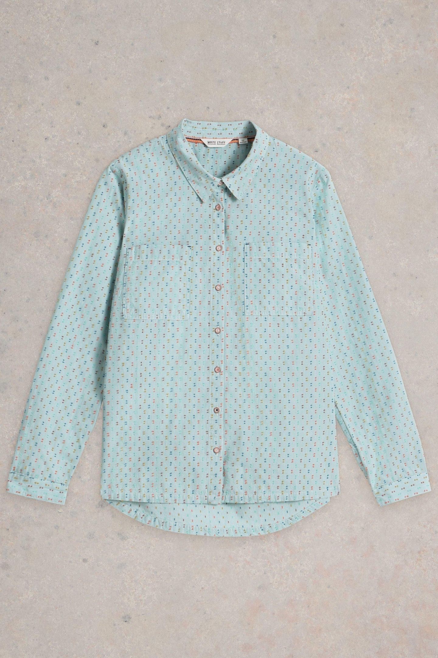 SOPHIE ORGANIC COTTON SHIRT GREEN MULTI 4