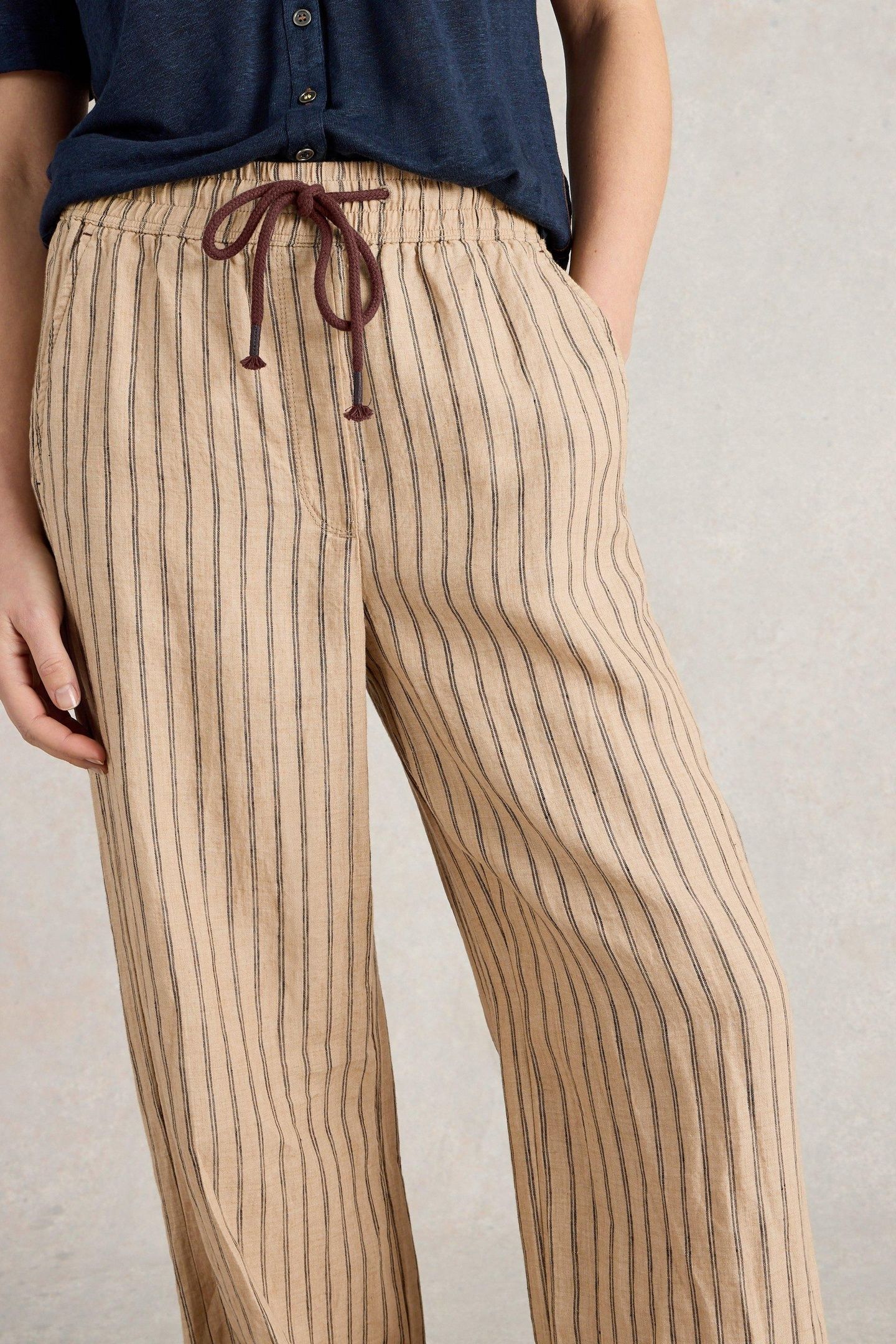 BELLE LINEN WIDE LEG TROUSER NATURAL MULTI 2