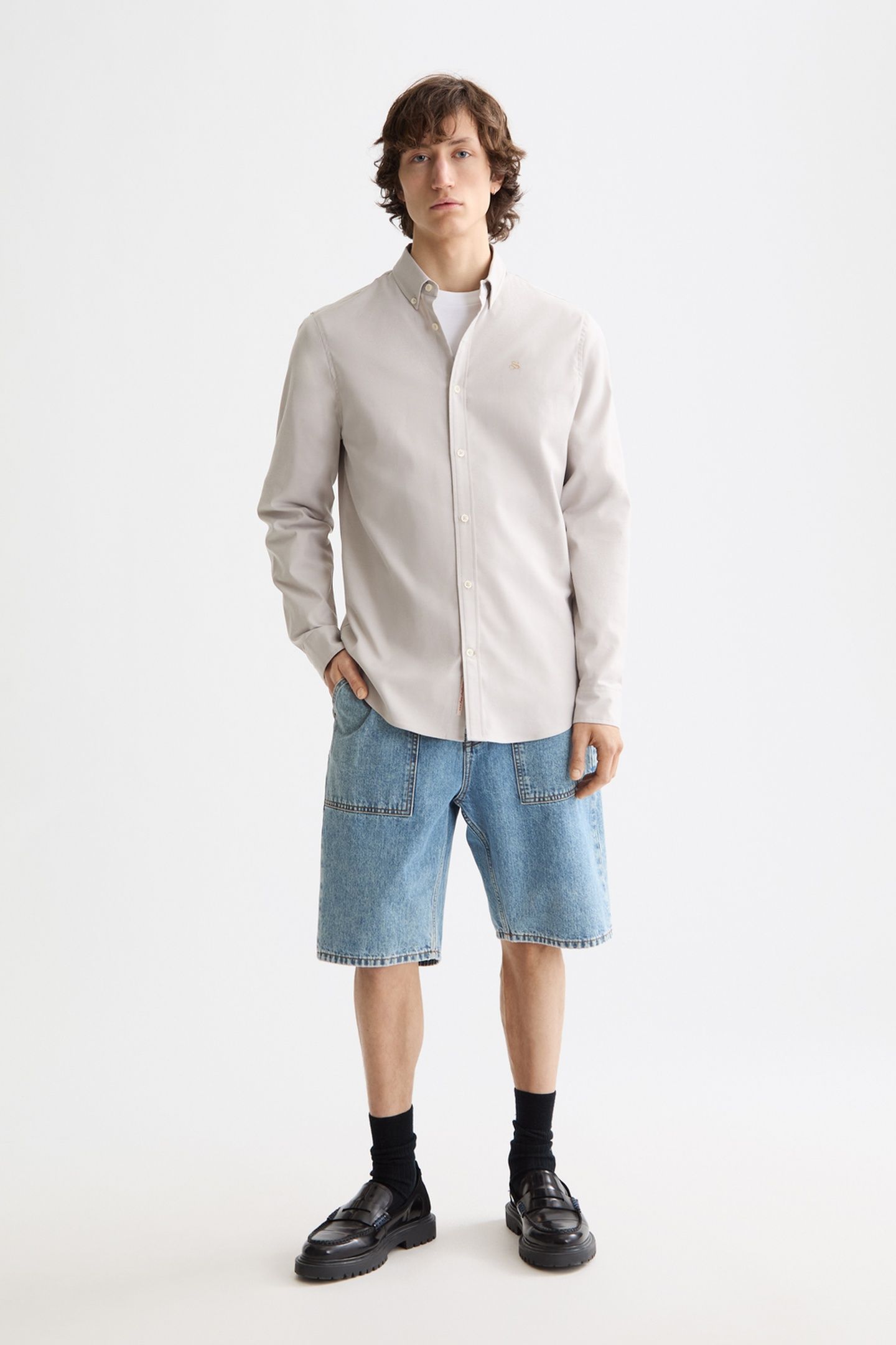 SEASONAL CORE - SOLID REGULAR-FIT OXFORD SHIRT PLAZA TAUPE 2