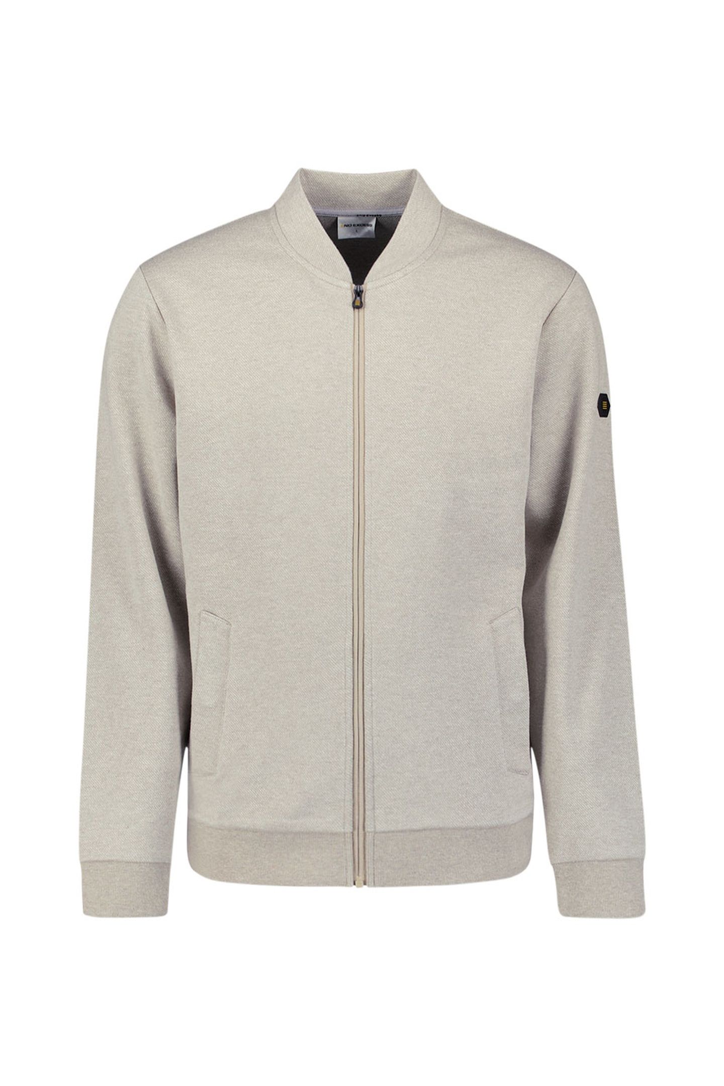 SWEATER FULL ZIP COLLEGE COLLAR TWILL RELIEF SAND 5