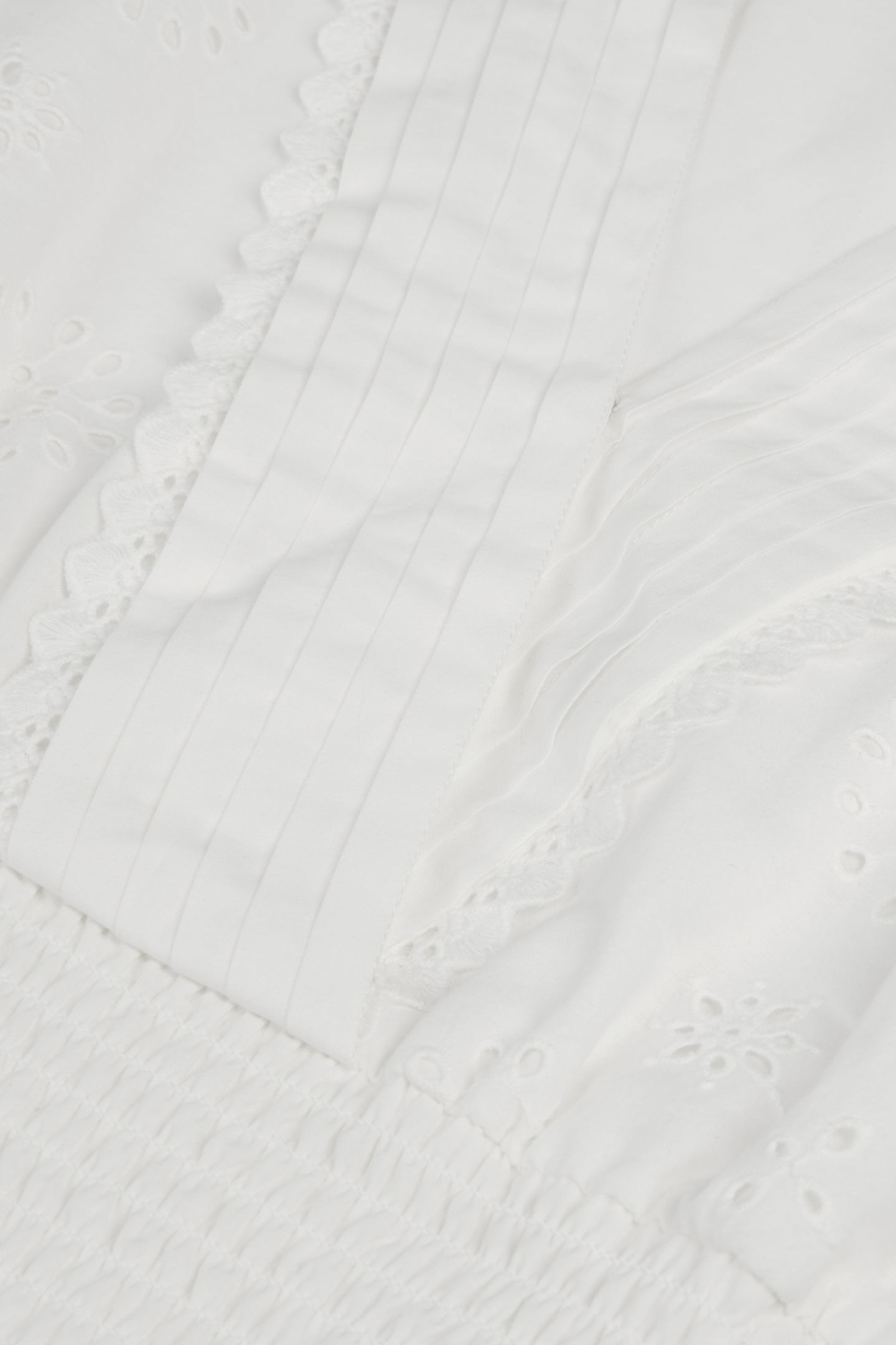 EMBROIDERED SMOCKED WAIST TOP WHITE 6