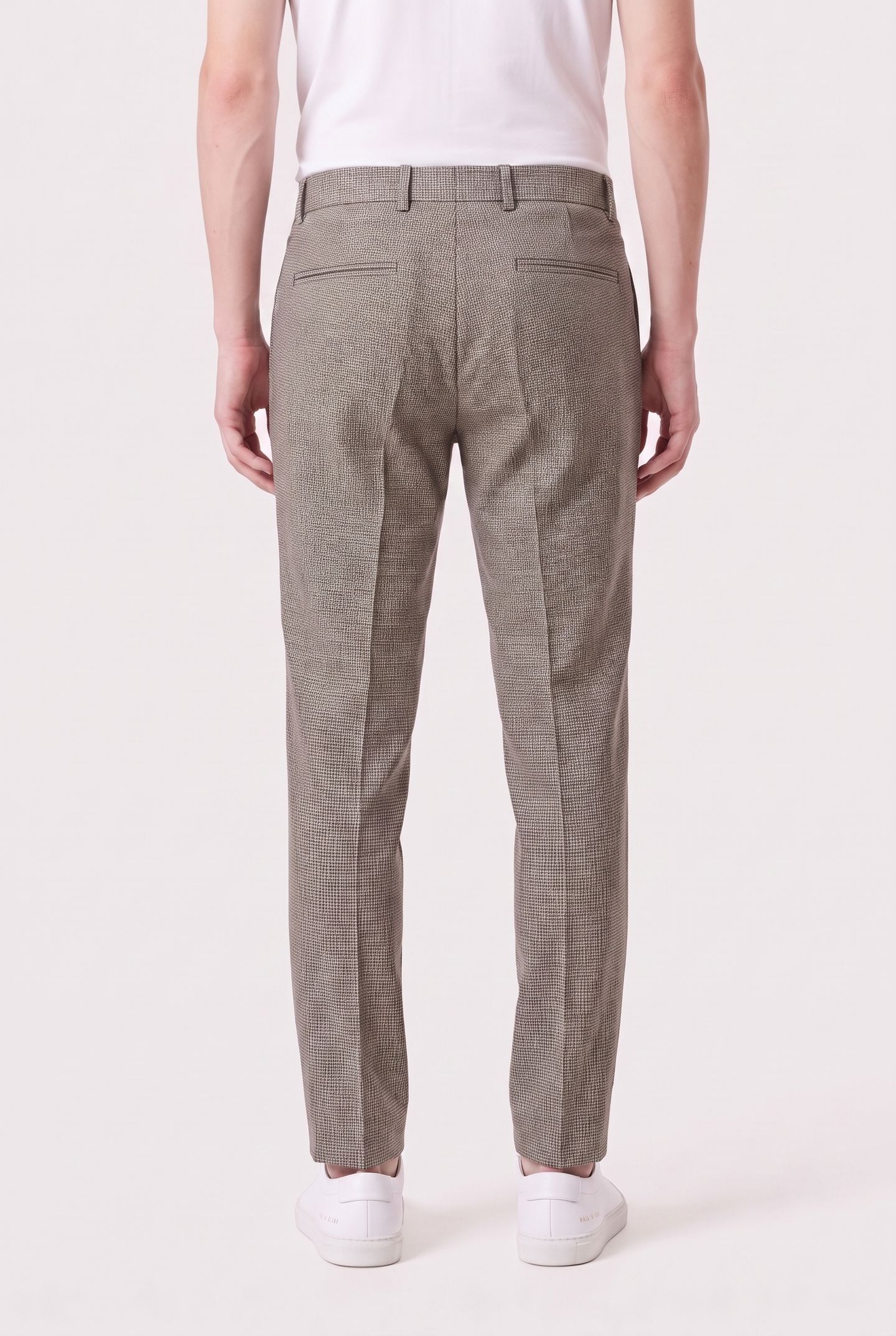 HOUNDSTOOTH SLIM SUIT PANTS BRILLIANT WHITE 2