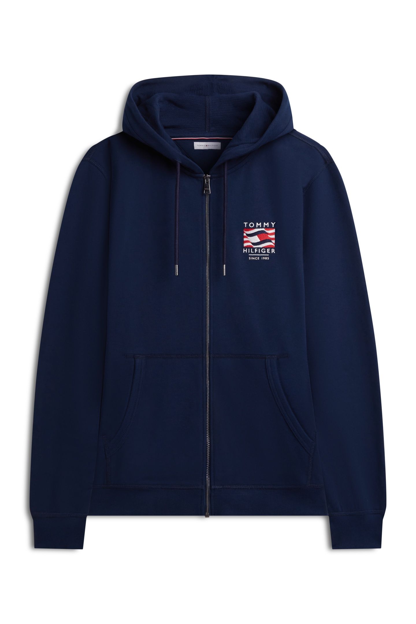 FLAG EMBROIDERY FRENCH TERRY ZIP-THRU HOODY CARBON NAVY 4