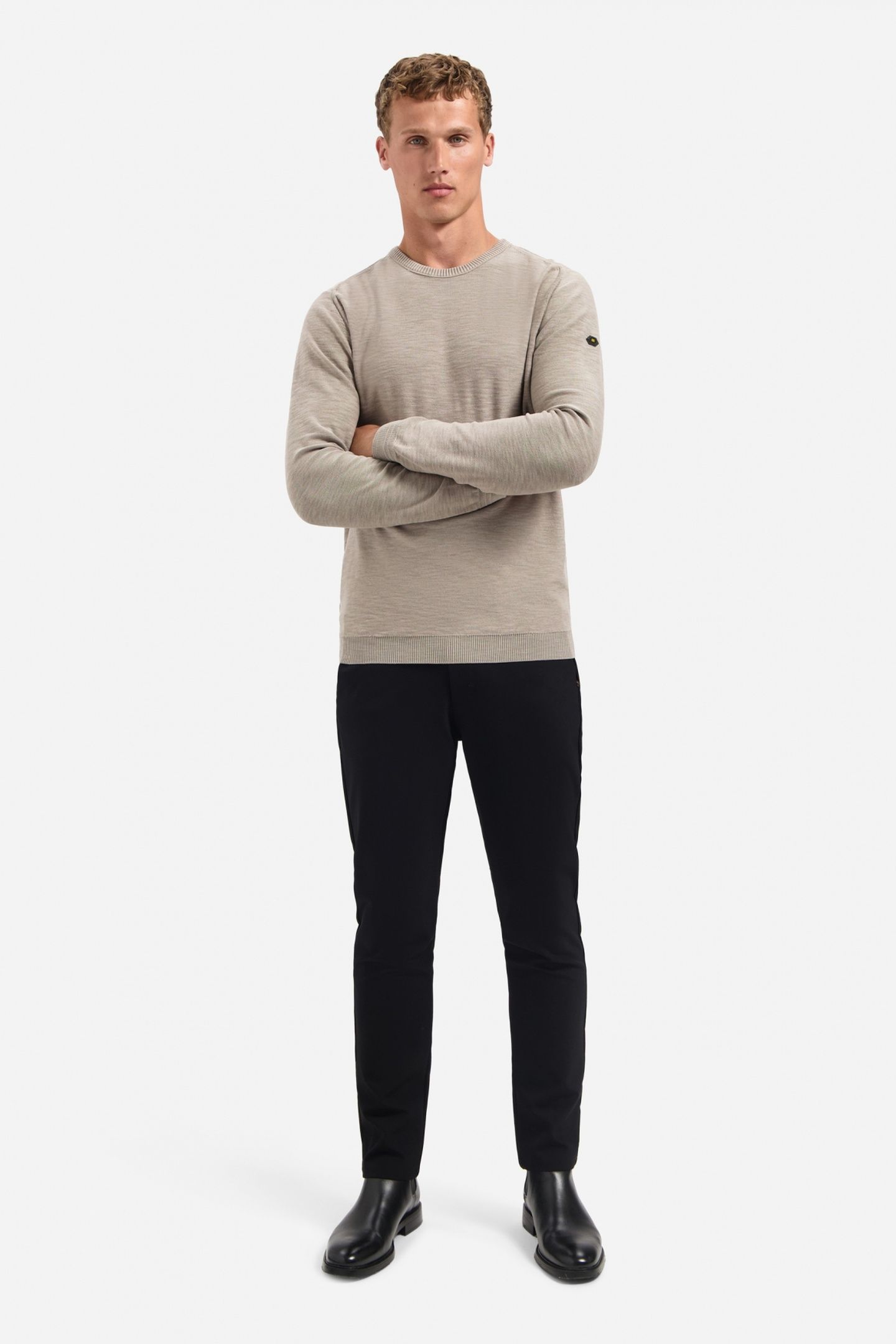 PULLOVER CREWNECK GARMENT DYED + STONE WASHED CLAY 4