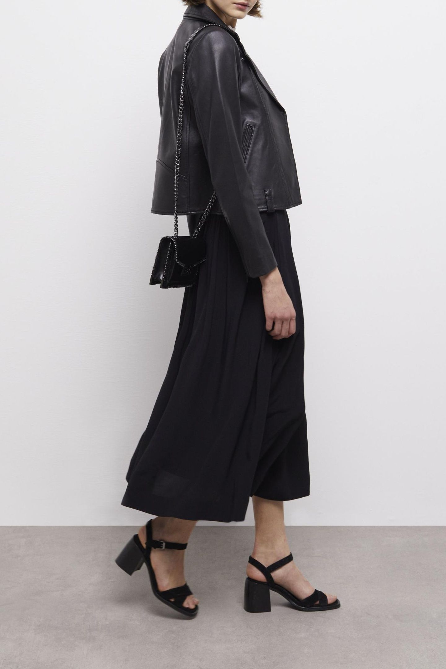 LONG TIED SKIRT BLACK 4