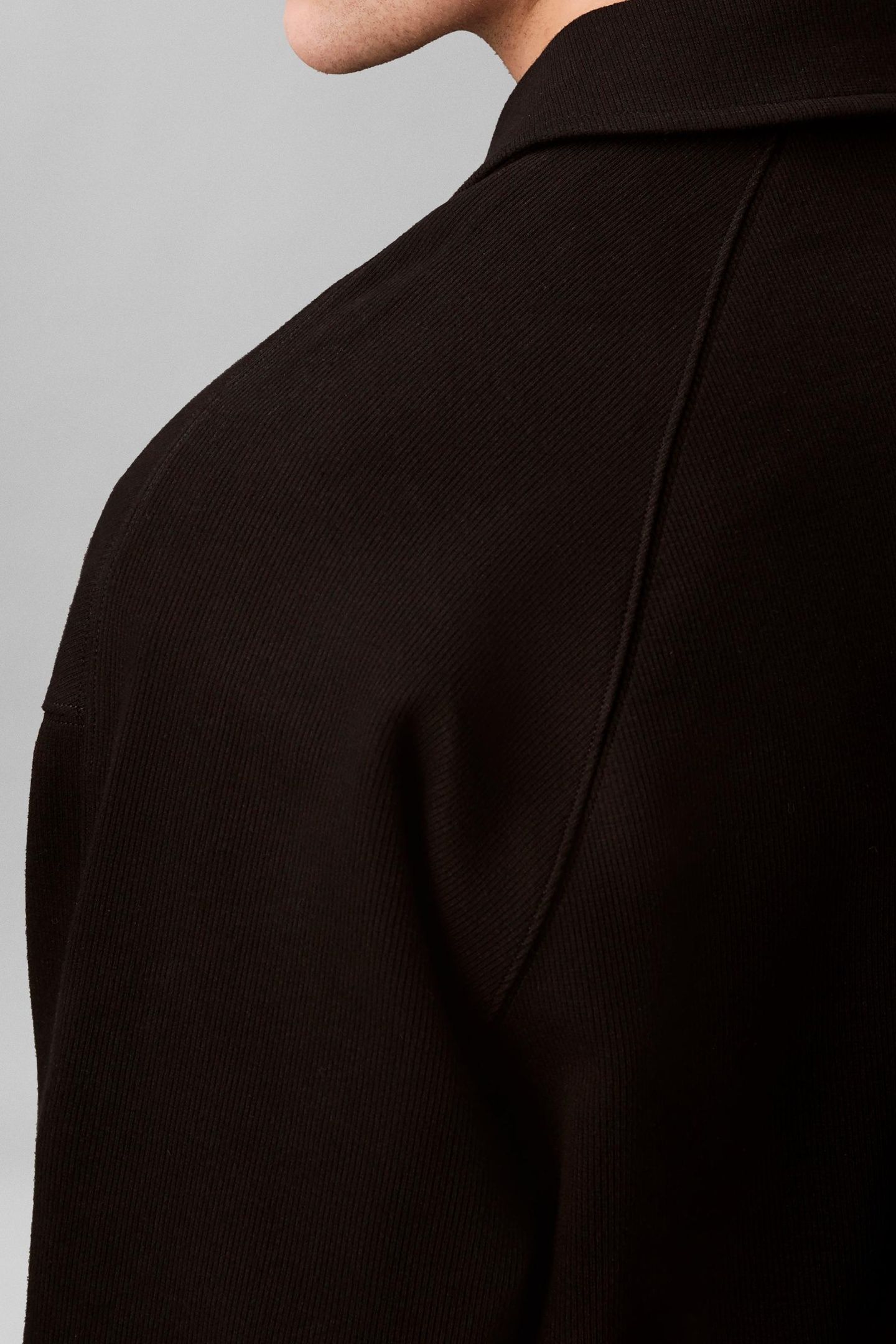 LONG SLEEVE DOUBLE KNIT RIB LOGO BLACK 6