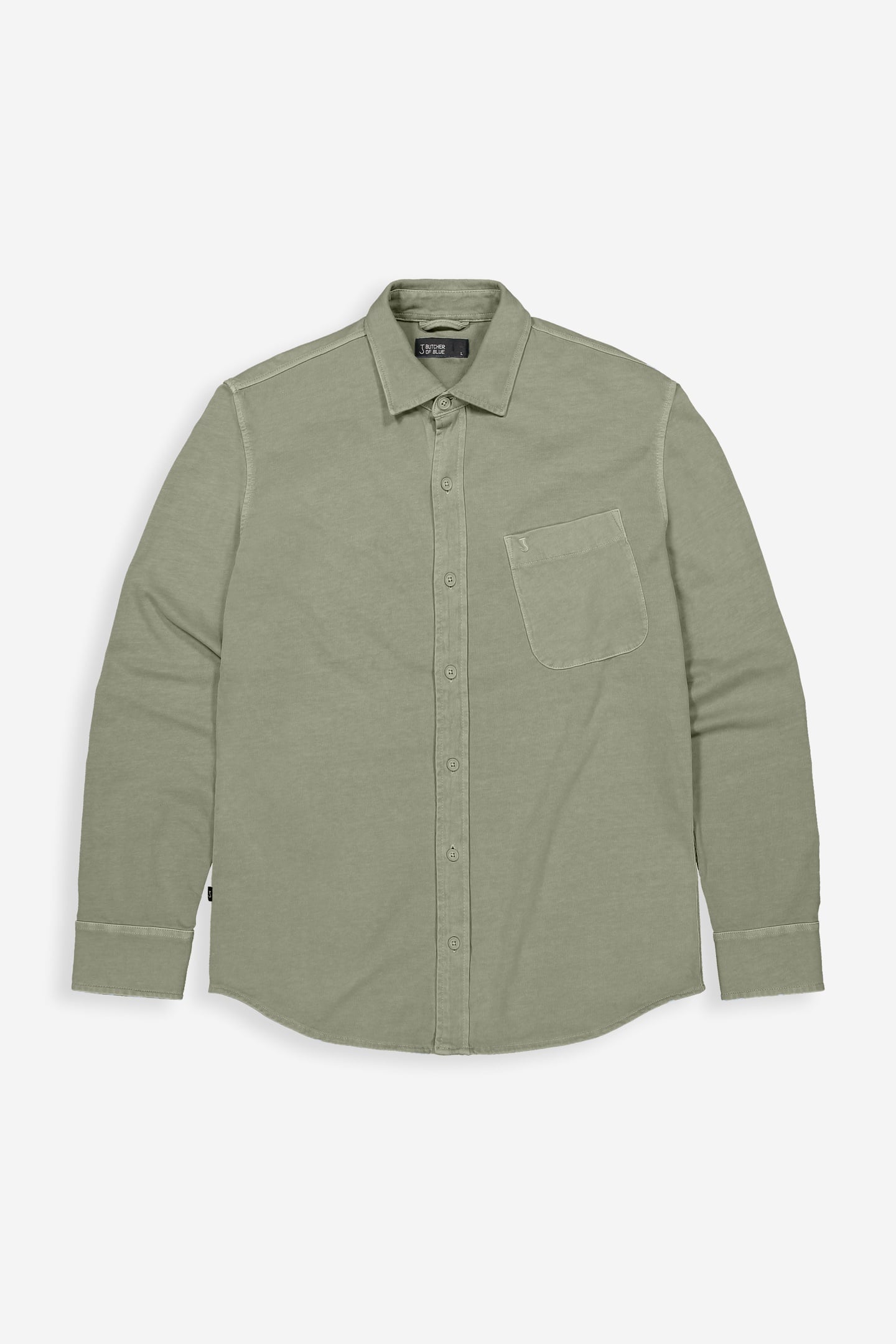 AIDAN PEACHED JERSEY SHIRT DK. GRANITE GREEN 3