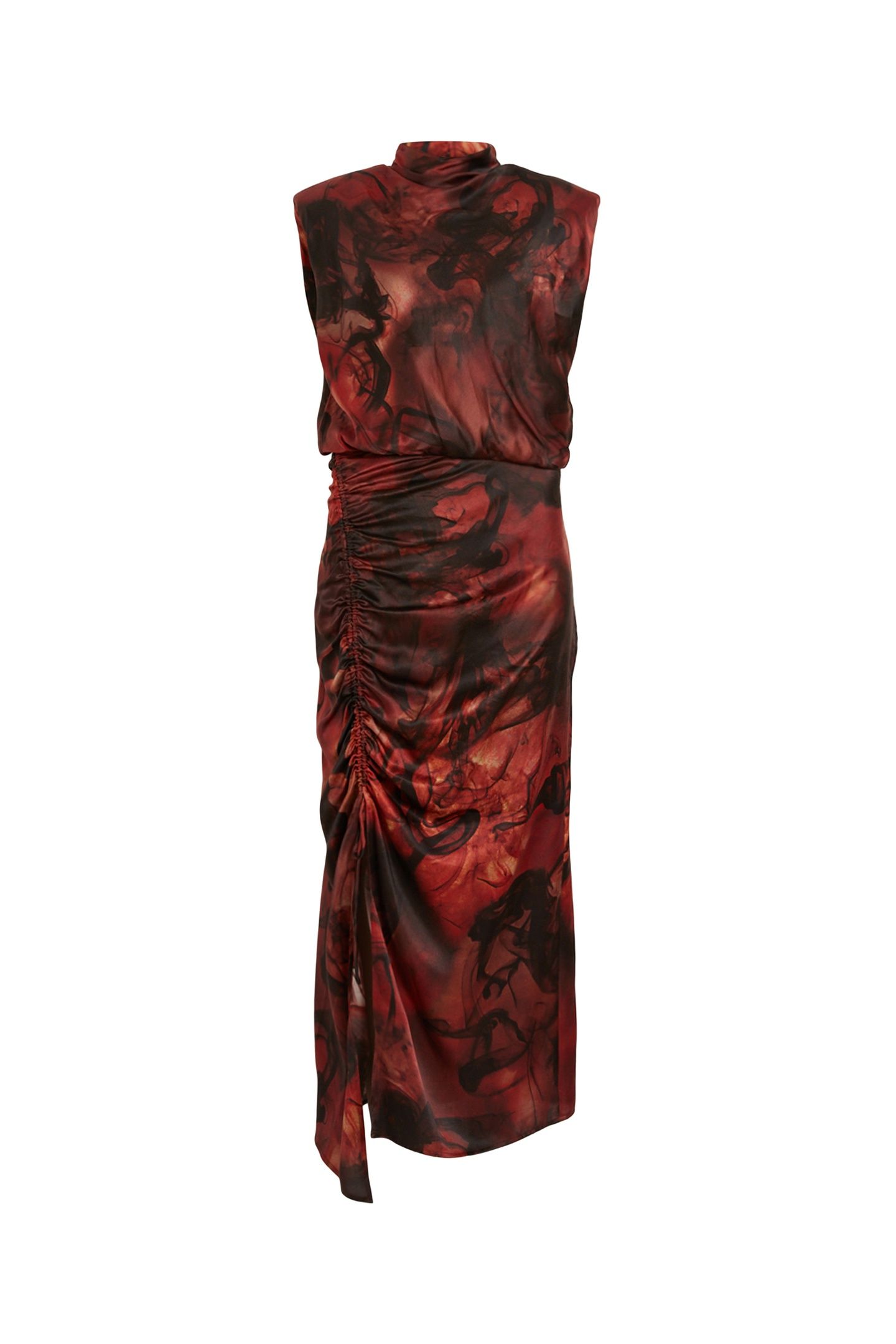 ISA CLAUDIA DRESS DEEP RUST RED 4