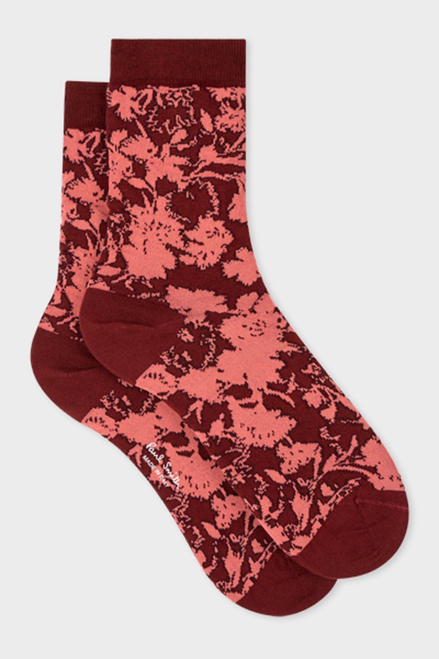 WOMEN SOCK RAVE FLORAL BURGUNDY/ BORDE 3