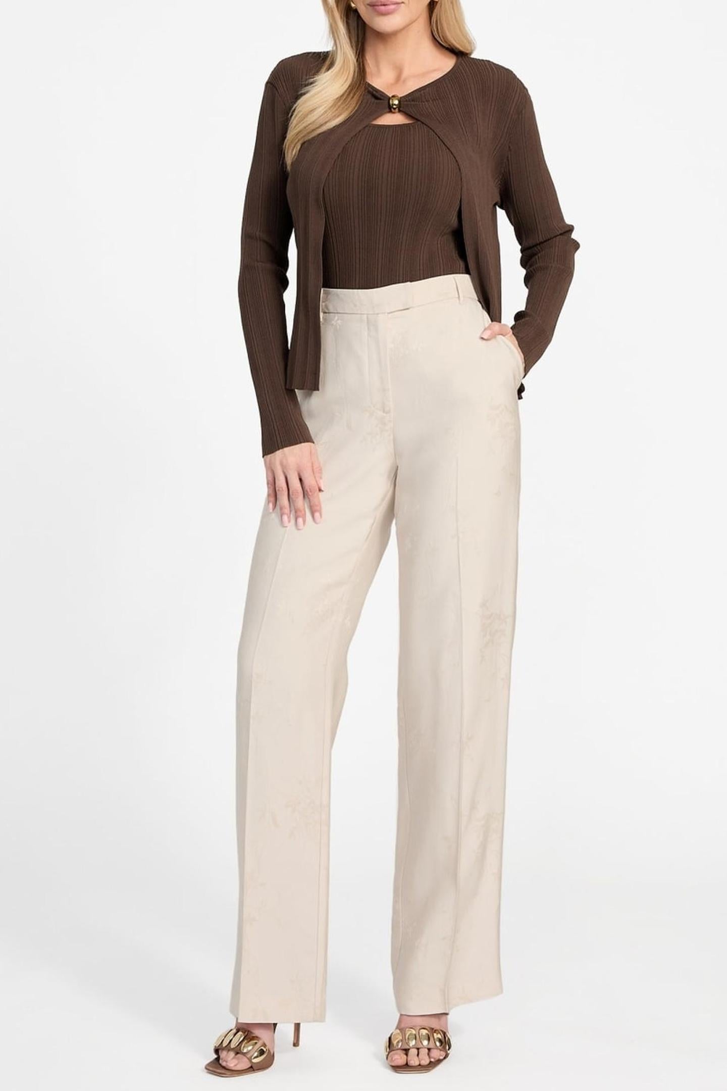 KATHLEEN RIBBED TWIN RICH BROWN 2