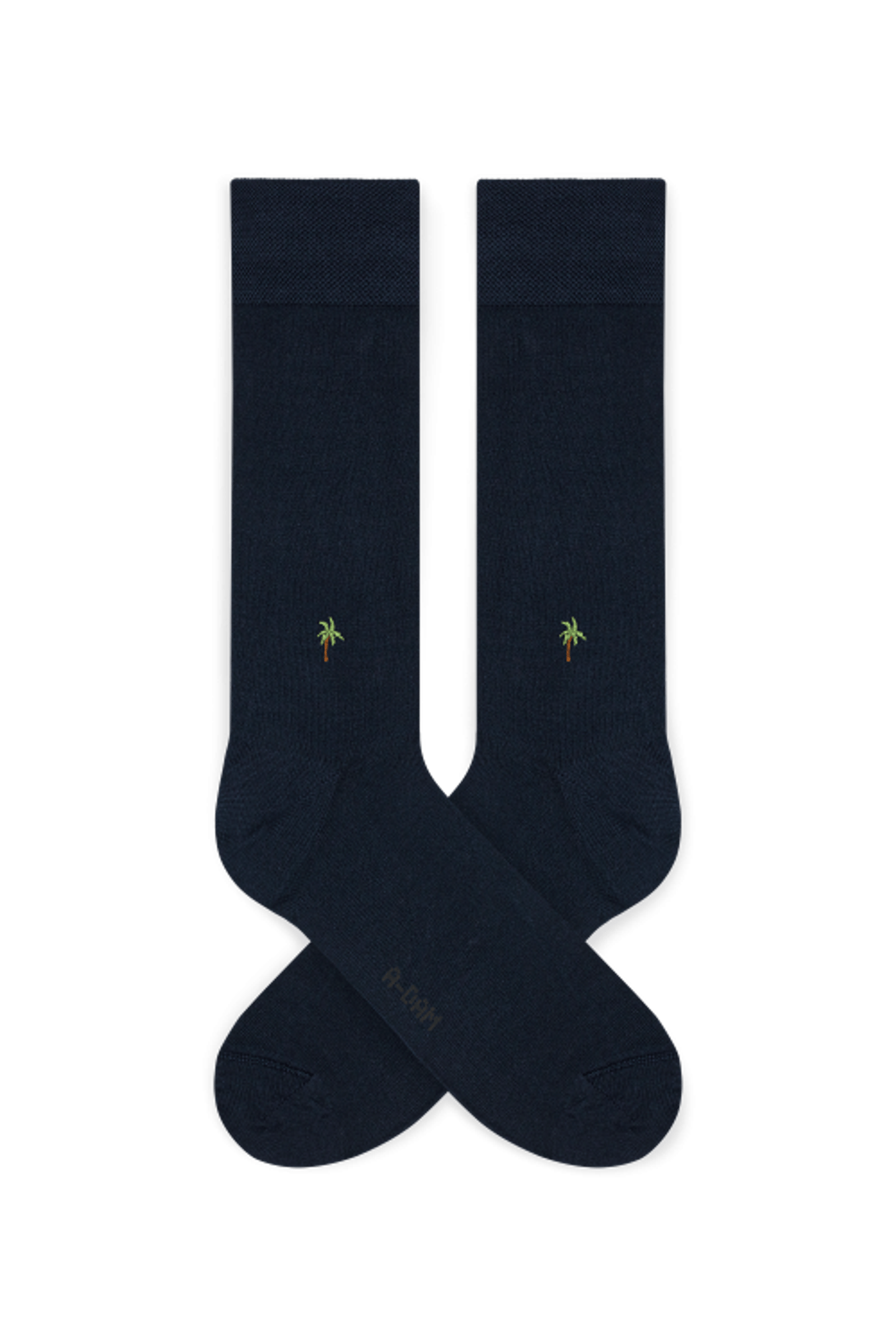 A-DAM 3-PACK DRESS SOCKS NAVY PALM TREE BLUE DARK NAVY 2