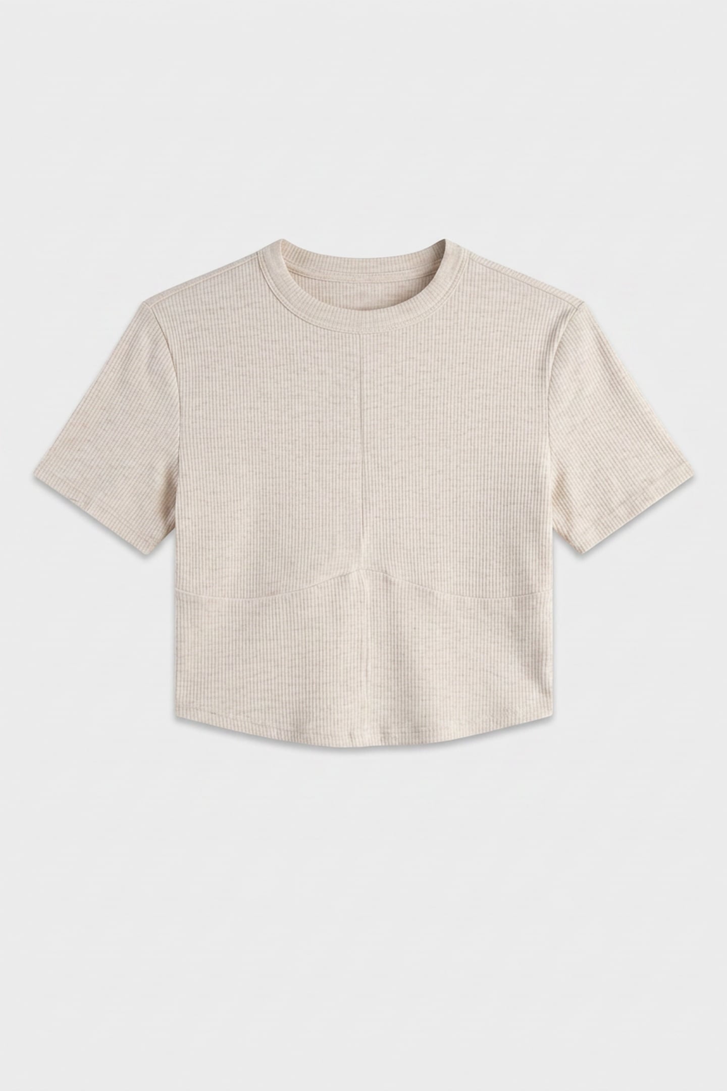 SEAMED RIB BABY TEE BONE HEATHER 3