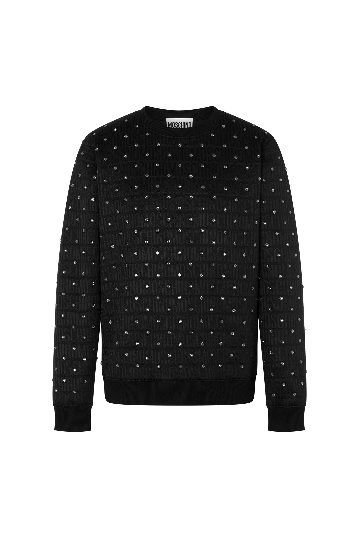 ALLOVER LOGO RHINESTONE SWEATSHIRT BLACK 3