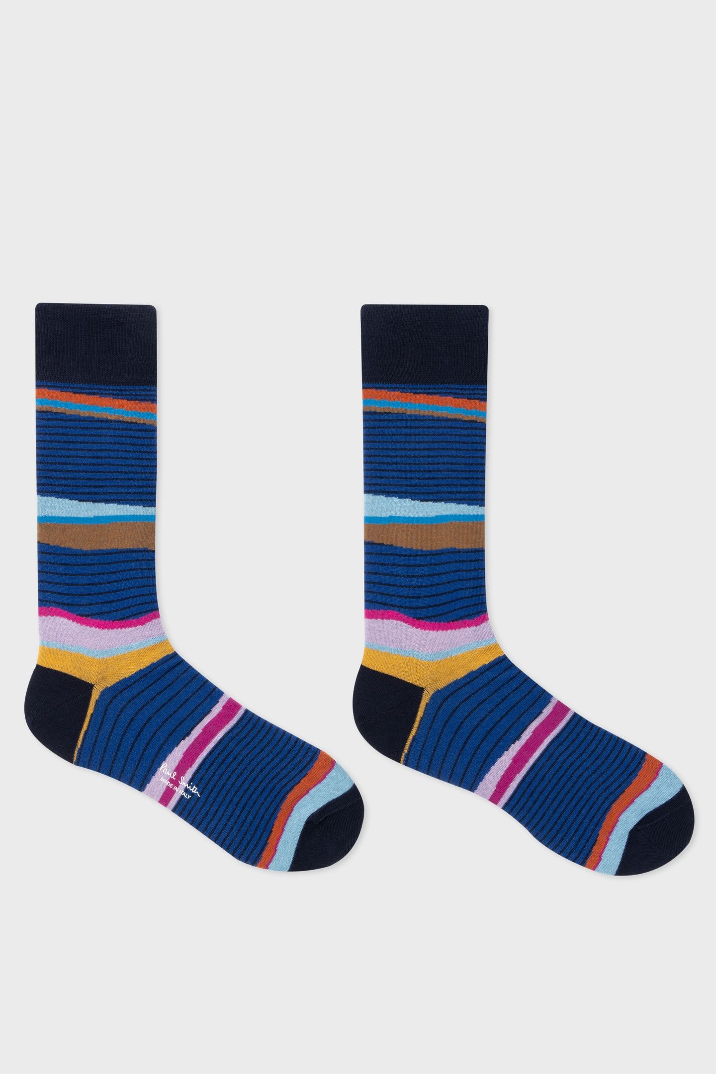 MEN SOCK ELI STRIPE NAVY 2