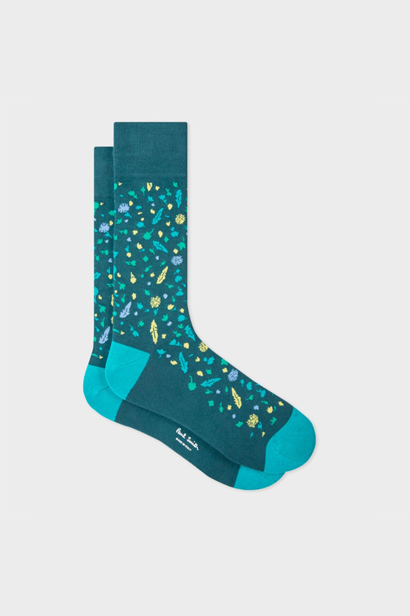 MEN SOCK QUINTO FLORAL PETROL GREEN 5