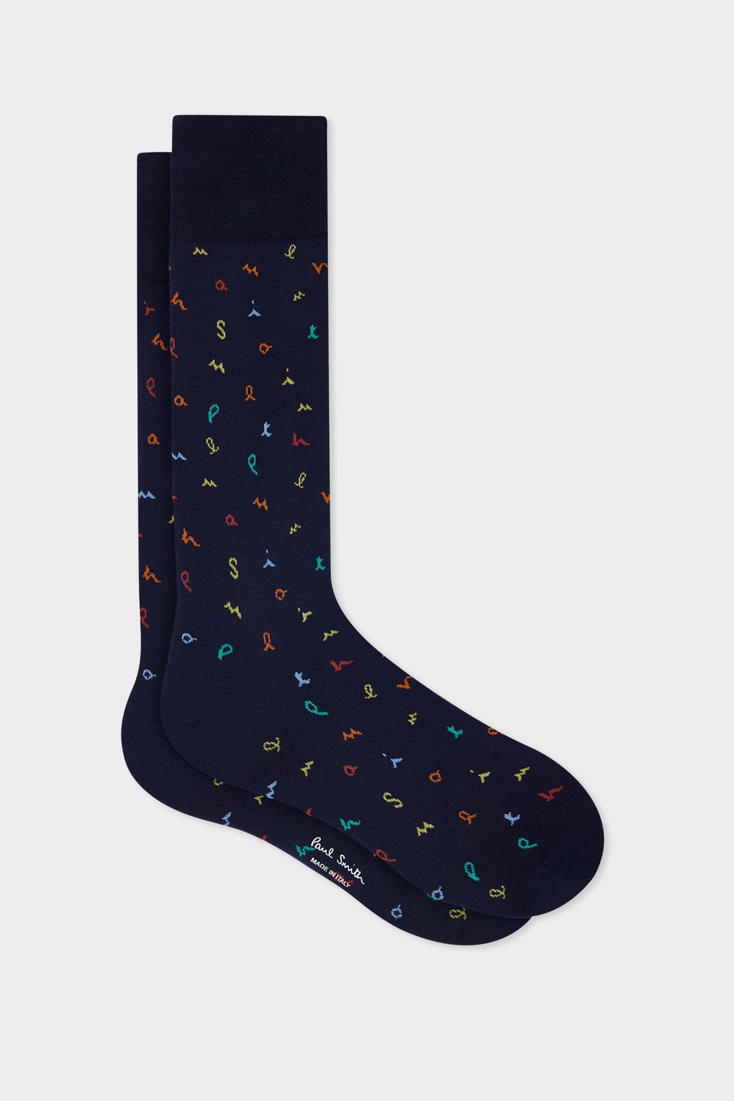 MEN SOCK GARY LETTERS NAVY 2