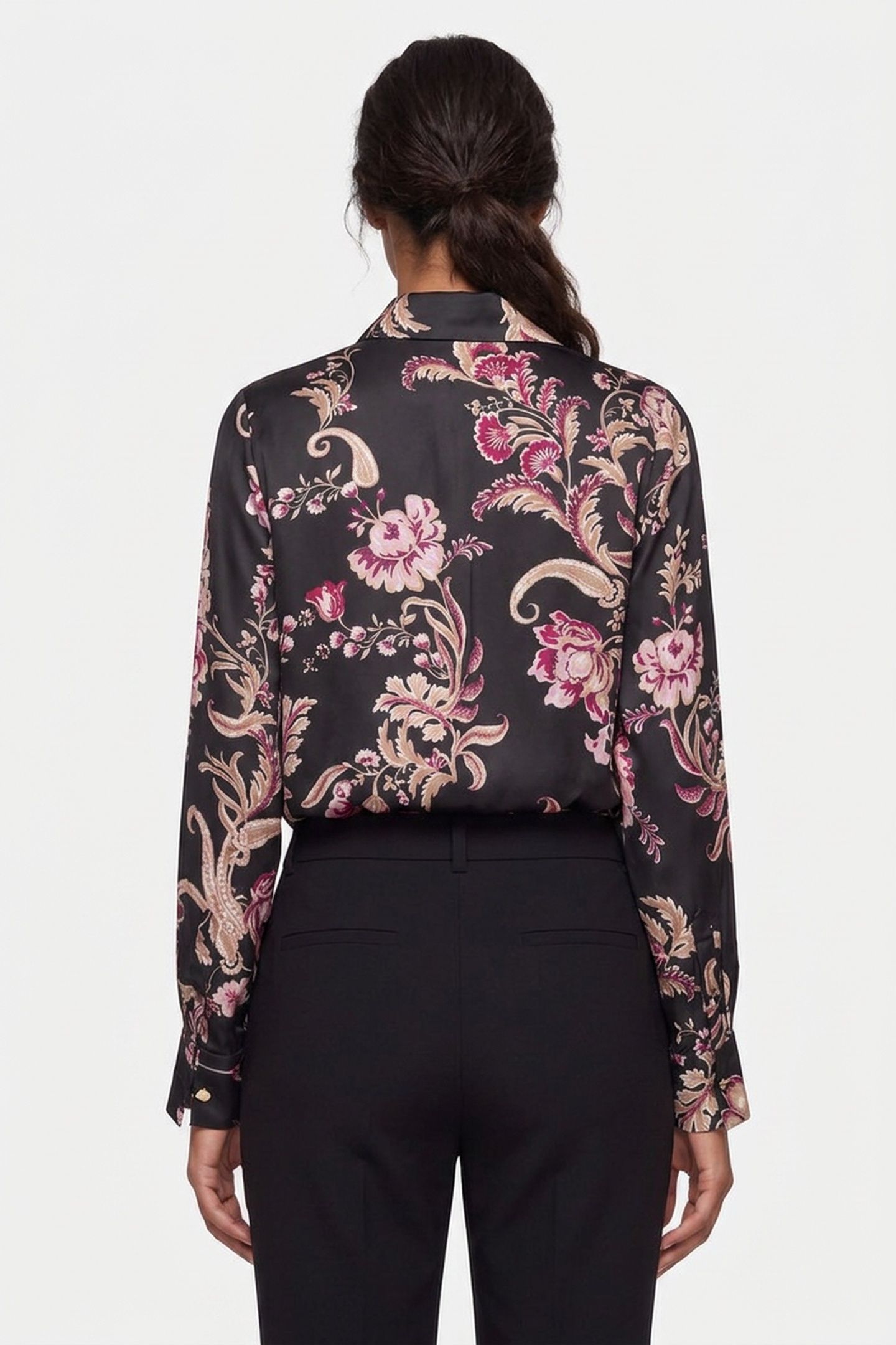 NEW MELISSA SHIRT FLORAL PAISLEY BLACK 2