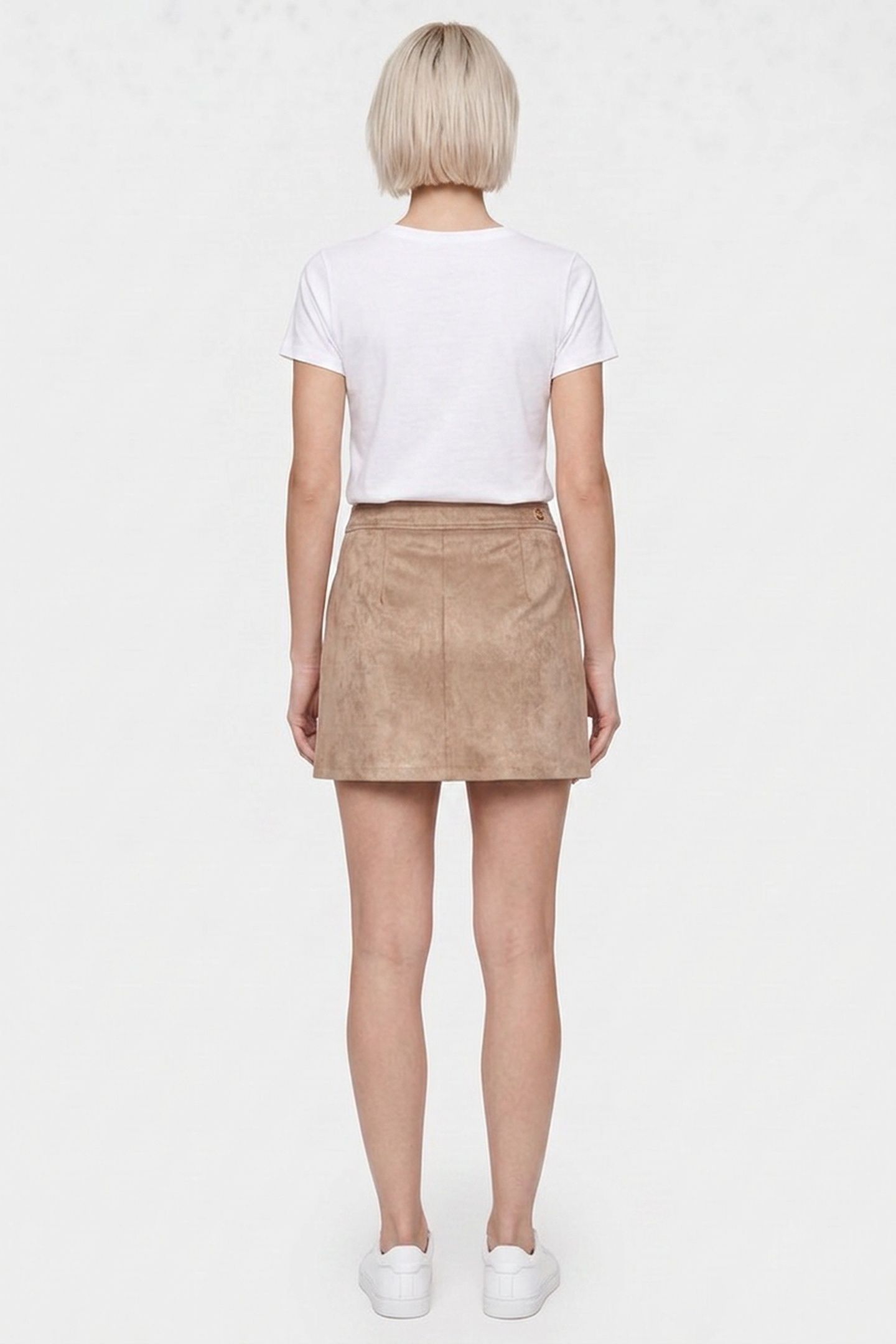CAMRYN SUEDE SKIRT FOAMY TAUPE MULTI 2