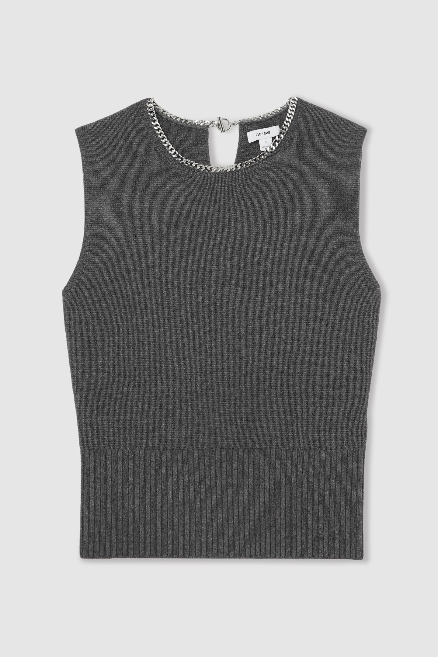 NECKLACE TRIM VEST CHARCOAL GREY 4