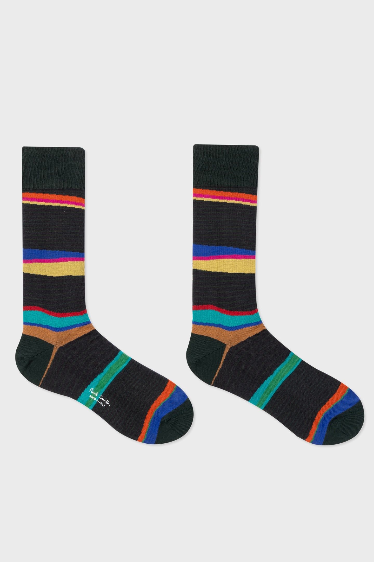 MEN SOCK ELI STRIPE BOTTLE GREEN 1