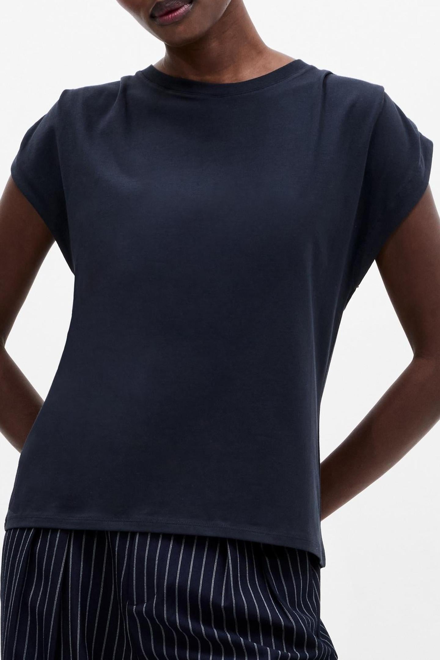 RALLIE PLEATED SHOULDER TEE NAVY NAVY 2