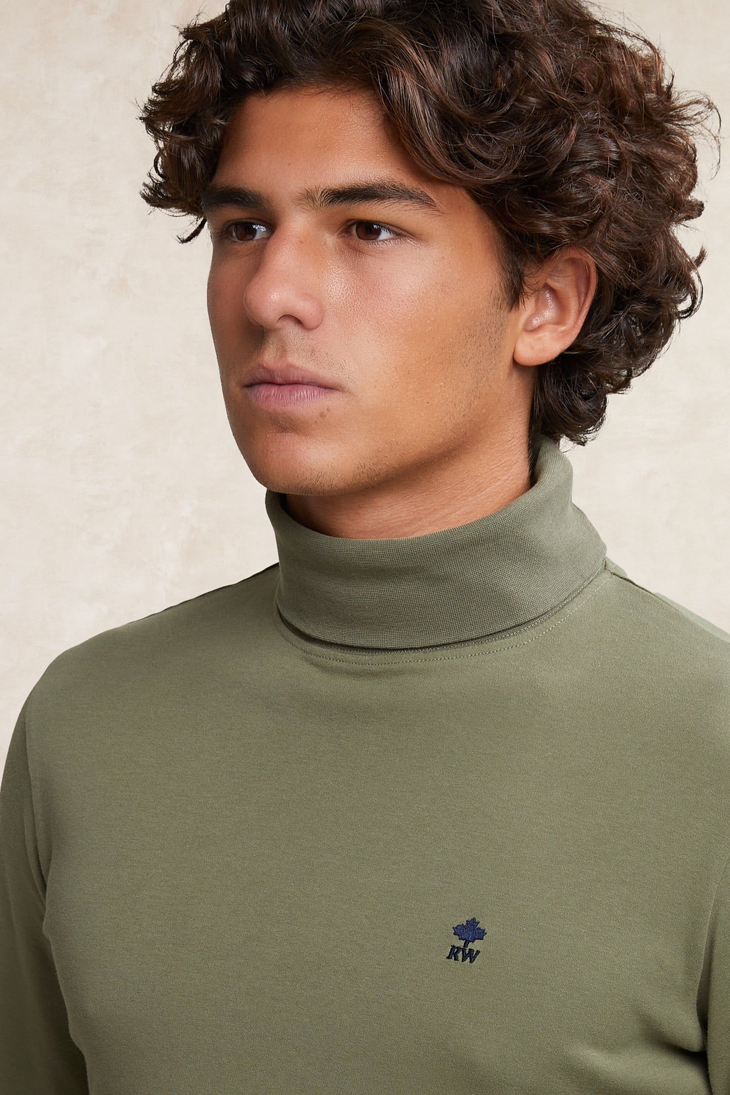 COTTON ROLL NECK T-SHIRT LONG SLEEVES FYNBOSS GREEN 3