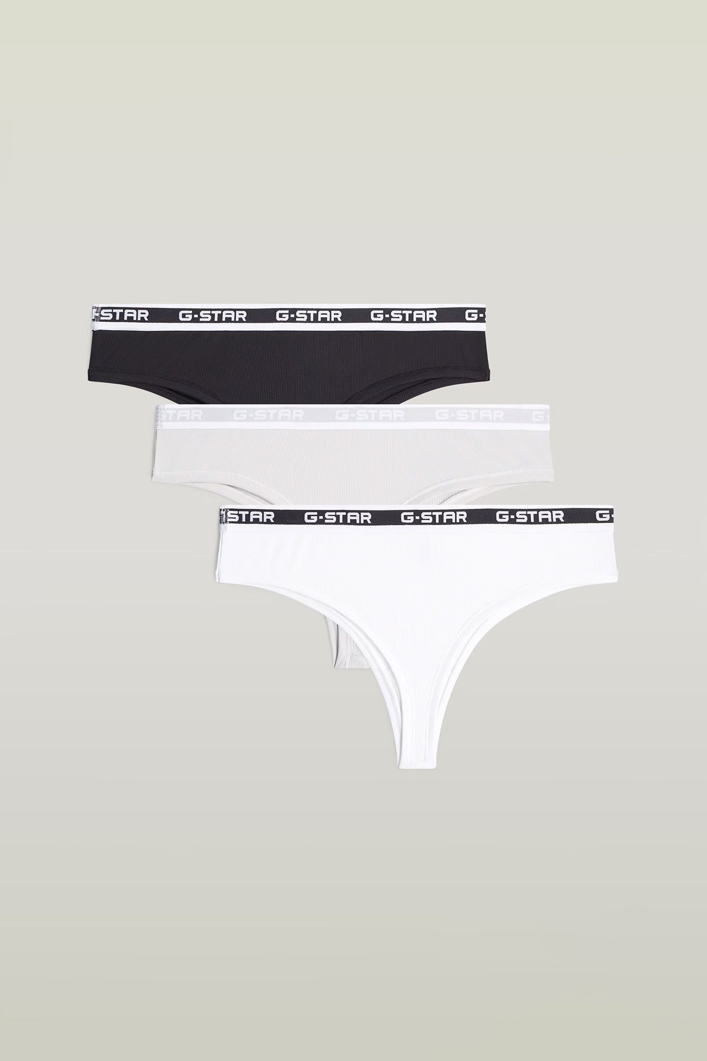 UNDERWEAR RHODONITE 3 PACK BRAZILIAN BRIEFS BLACK/LIGHT GREY 1