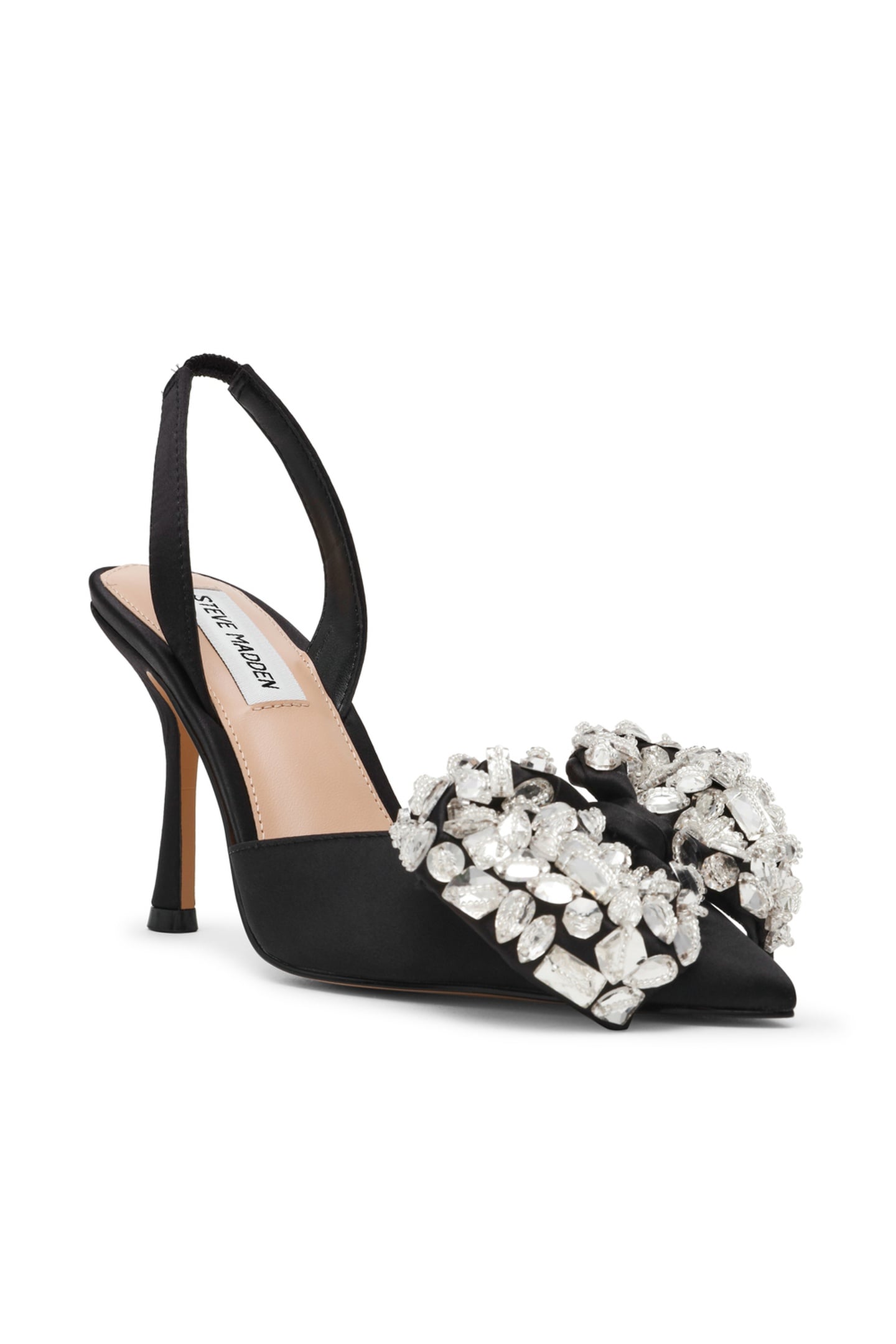 LOVIE PUMPS BLACK SATIN 3