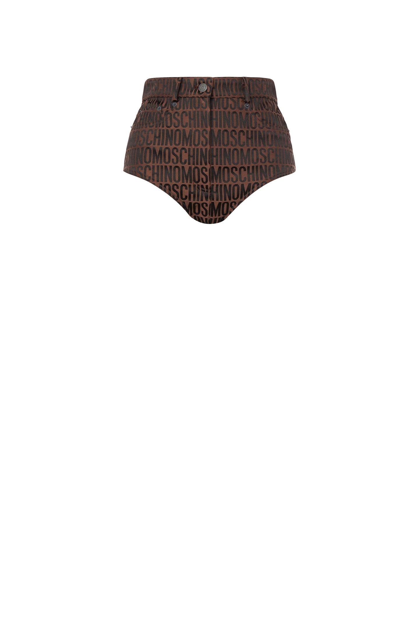 HOT PANTS IN NYLON ALLOVER LOGO BROWN 3