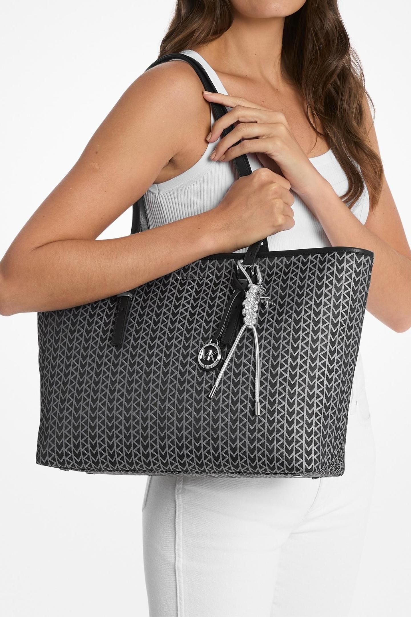 LARGE TOP ZIP TOTE BLACK 2