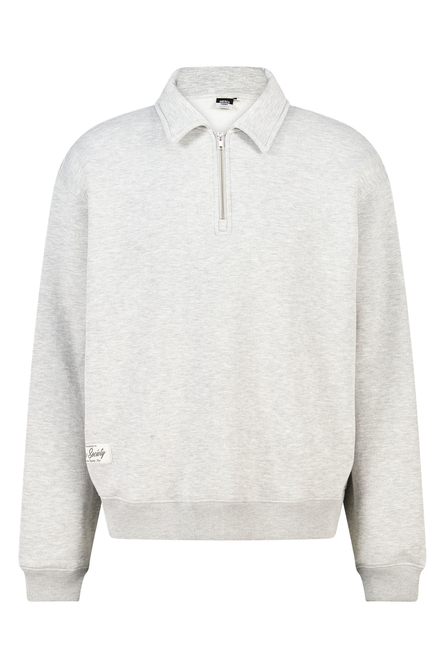 SOOD HALF ZIP LIGHT GREY MELANGE 3